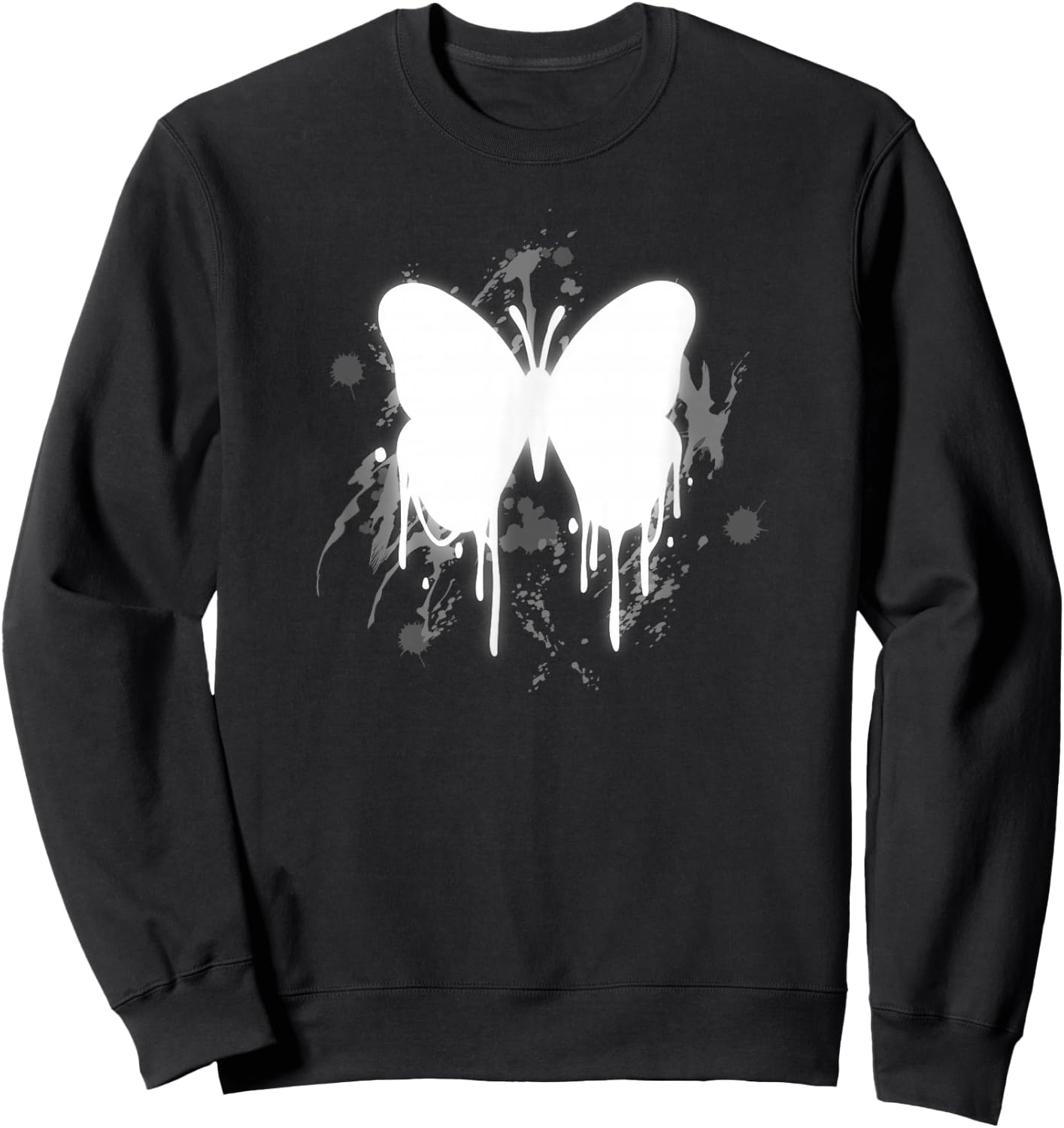 Y2K Fairy Grunge Fairycore Melting Butterfly Sweatshirt - Sweatshirt | Black