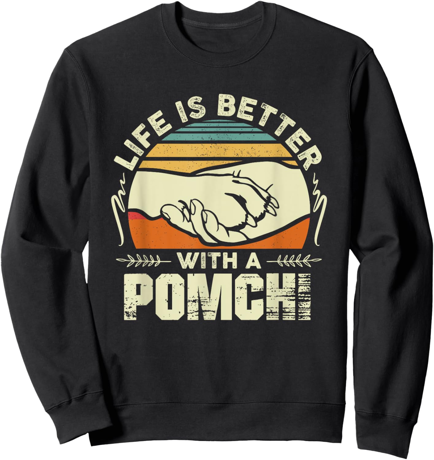 Pomchi Shirt Men Women Dog Mom Dog Lover Sweatshirt - Sweatshirt | Black