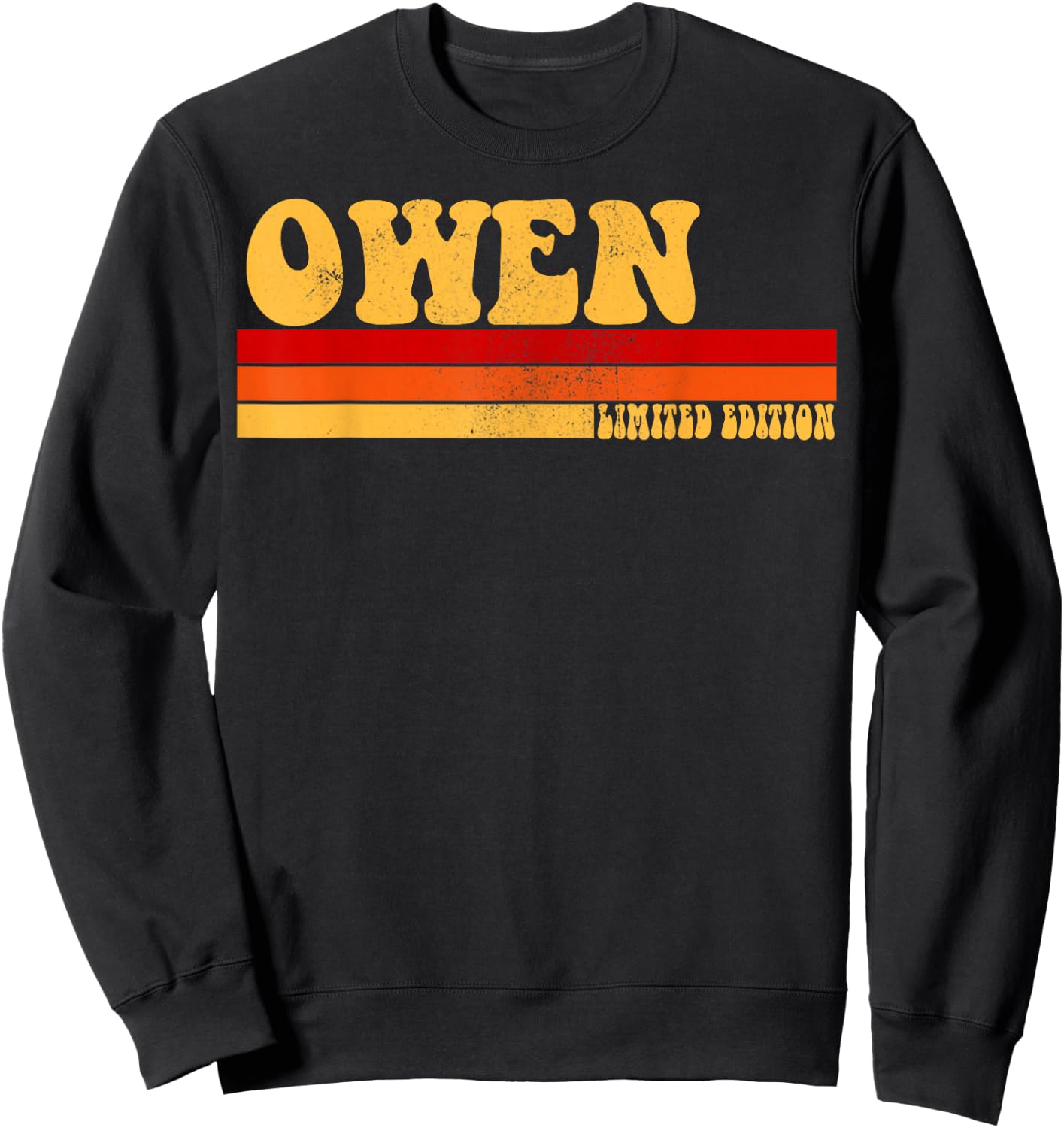 AmaStyle Co. OWEN Name Personalized Idea Men Retro Vintage OWEN , Small, Black Sweatshirt - Sweatshirt | Black