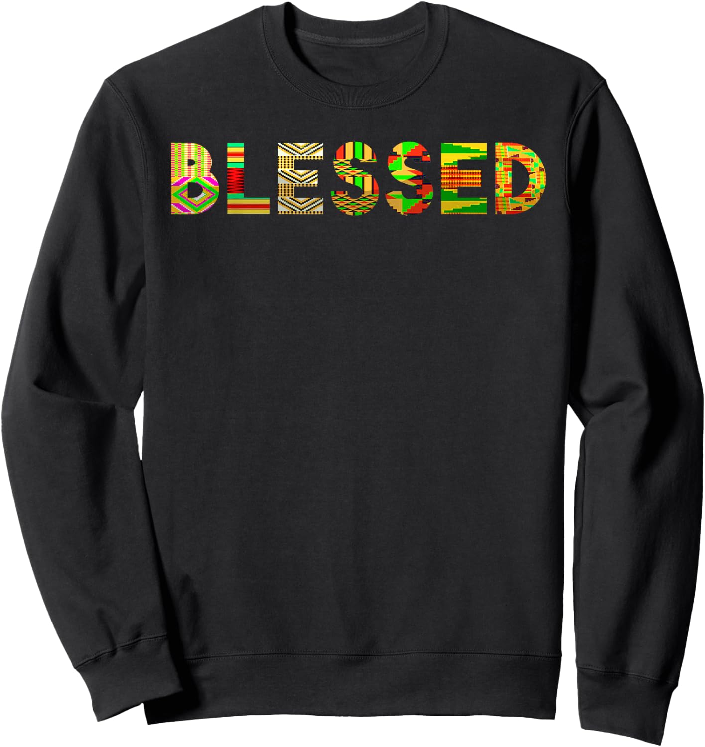 Cool Blessed Gift Her | Best Kente Women's Cloth Lover Sweatshirt - Sweatshirt | Black