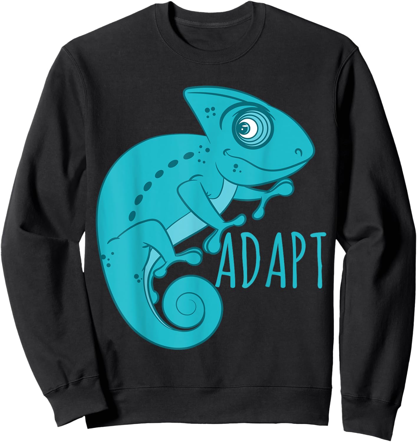 Chameleon T Shirt - Blue Art Chameleon - Adapt Sweatshirt - Sweatshirt | Black