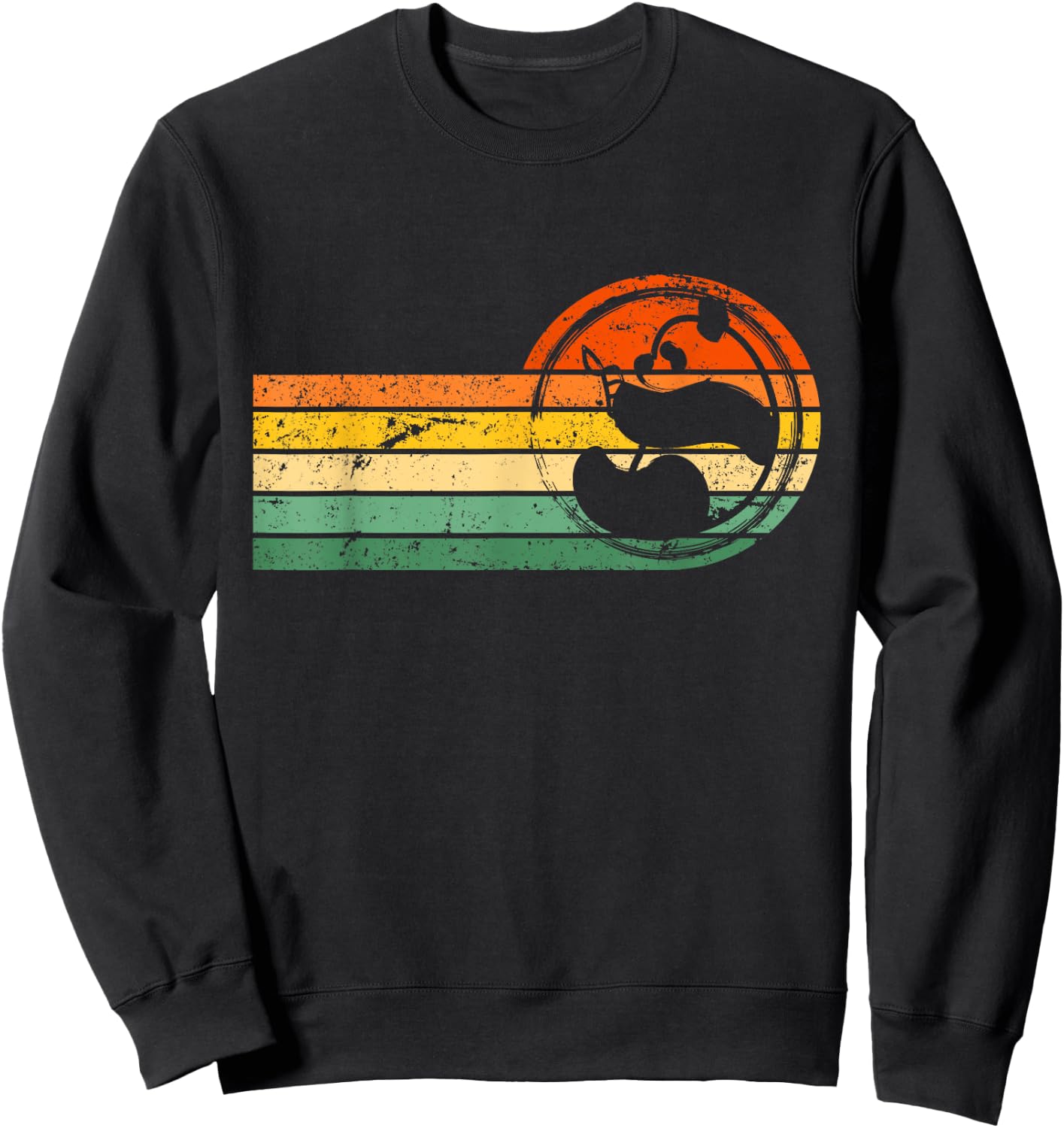 Panda Bear Silhouette Retro Vintage 60s 70s Gift Sweatshirt - Sweatshirt | Black