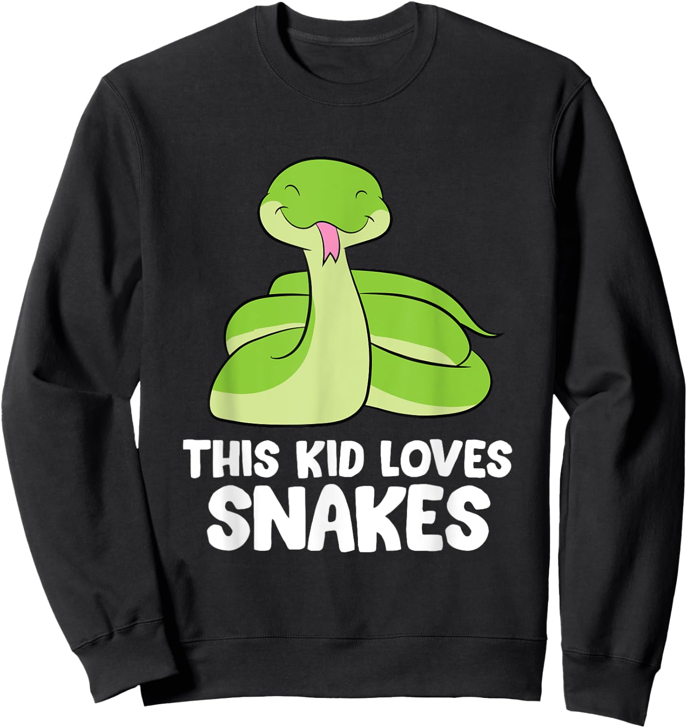 This Kid Loves Snakes Toddlers Kids Snakes Sweatshirt - Sweatshirt | Black