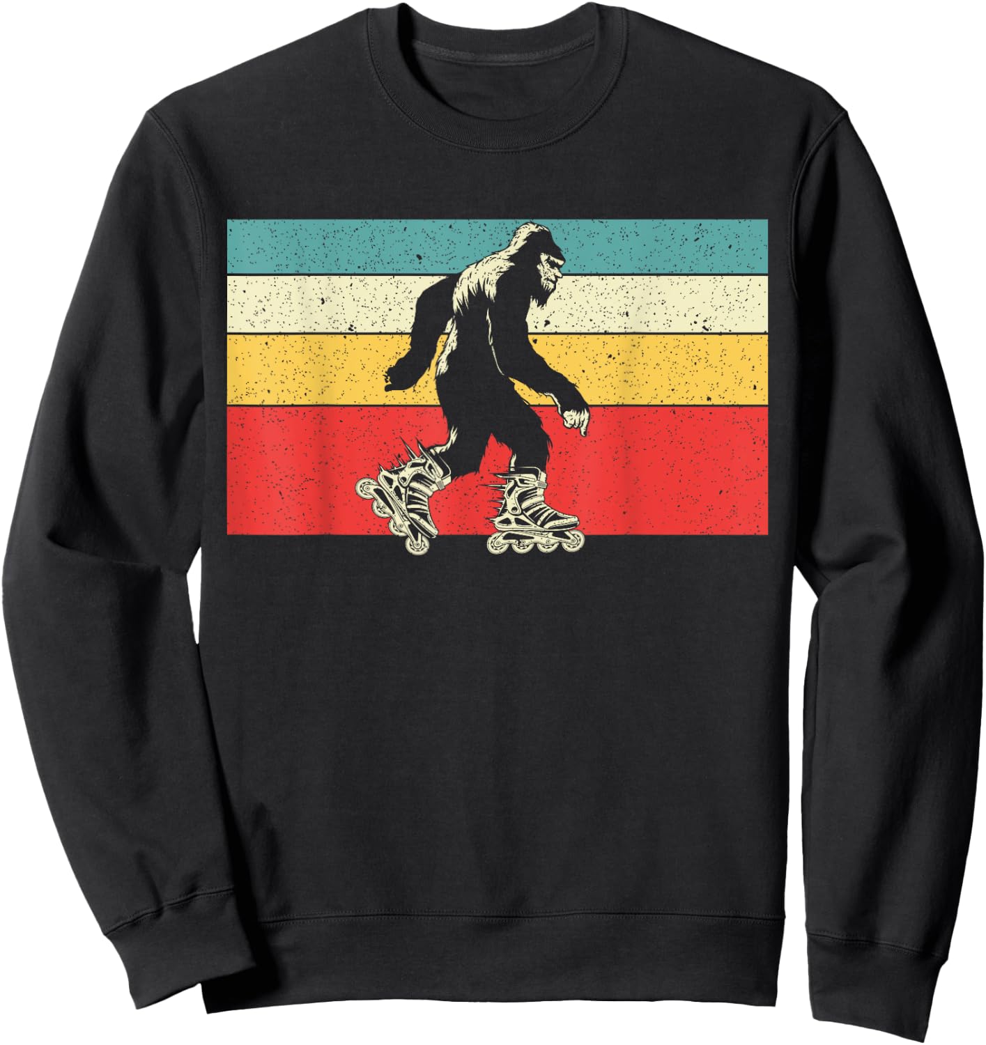 Bigfoot Roller Skater Skating Rollerblades Yeti Sasquatch Sweatshirt - Sweatshirt | Black