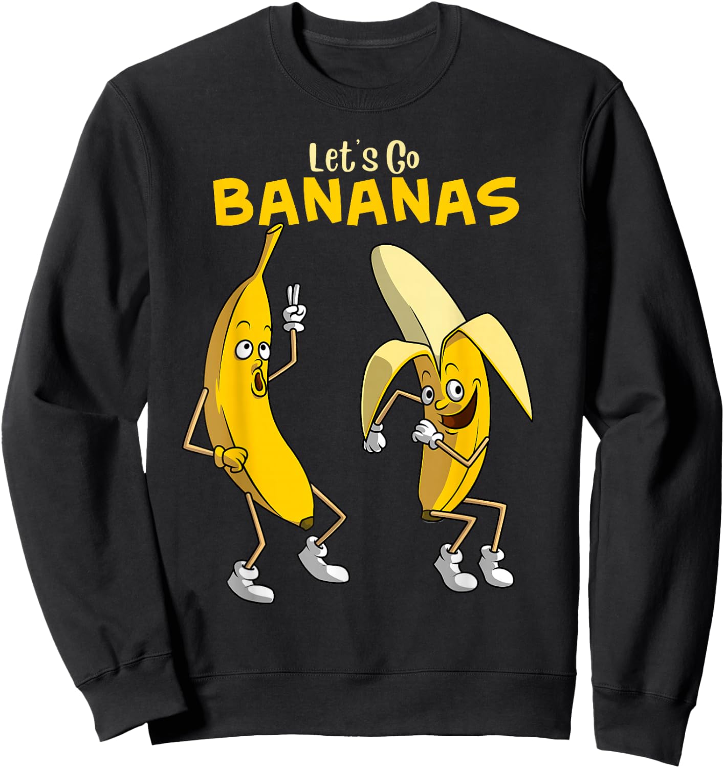 Funny Let's Go Bananas Gift Kids Boys Girls Cute Fruit Dance Small Sweatshirt - Sweatshirt | Black