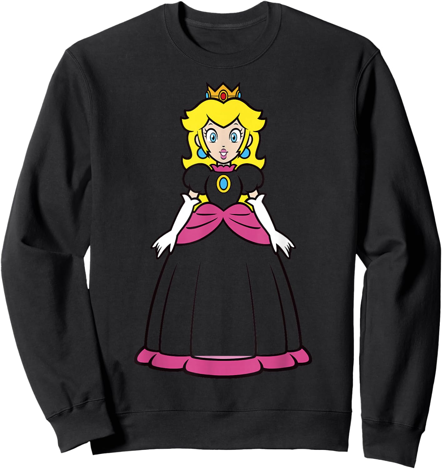 Super Mario Princess Peach Simple Portrait Sweatshirt - Sweatshirt | Black