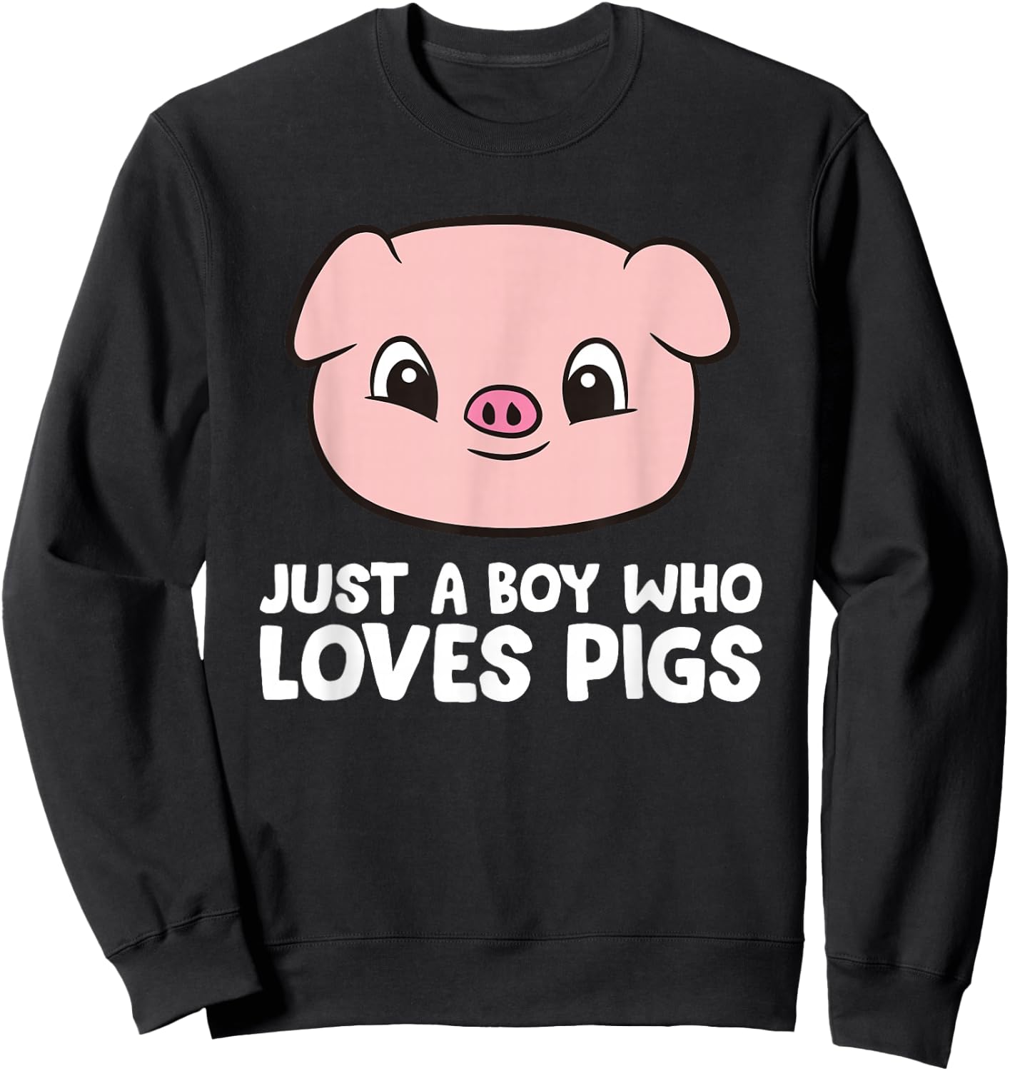Pig Farmer Boy Just a Boy Who Loves Pigs Sweatshirt - Sweatshirt | Black