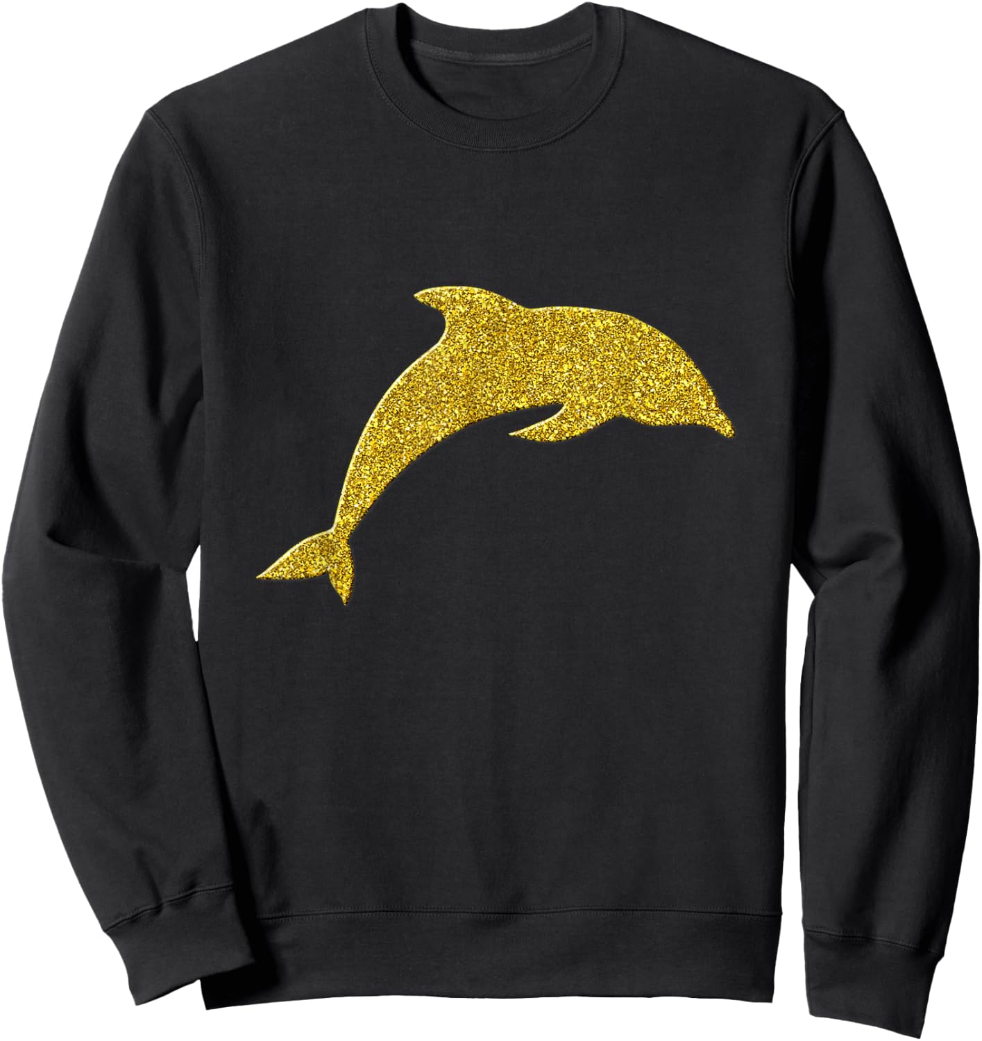 Dolphin Fish Vintage Golden Retro Symbol Sweatshirt - Sweatshirt | Black