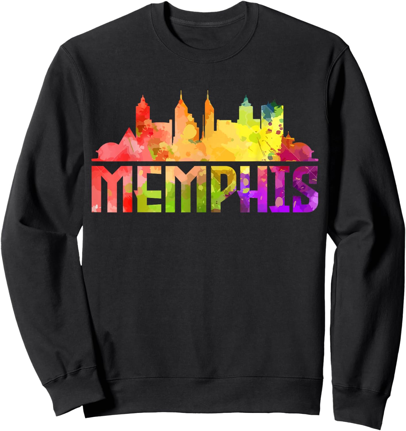 Memphis Skyline Tennessee Souvenir Gift Sweatshirt - Sweatshirt | Black
