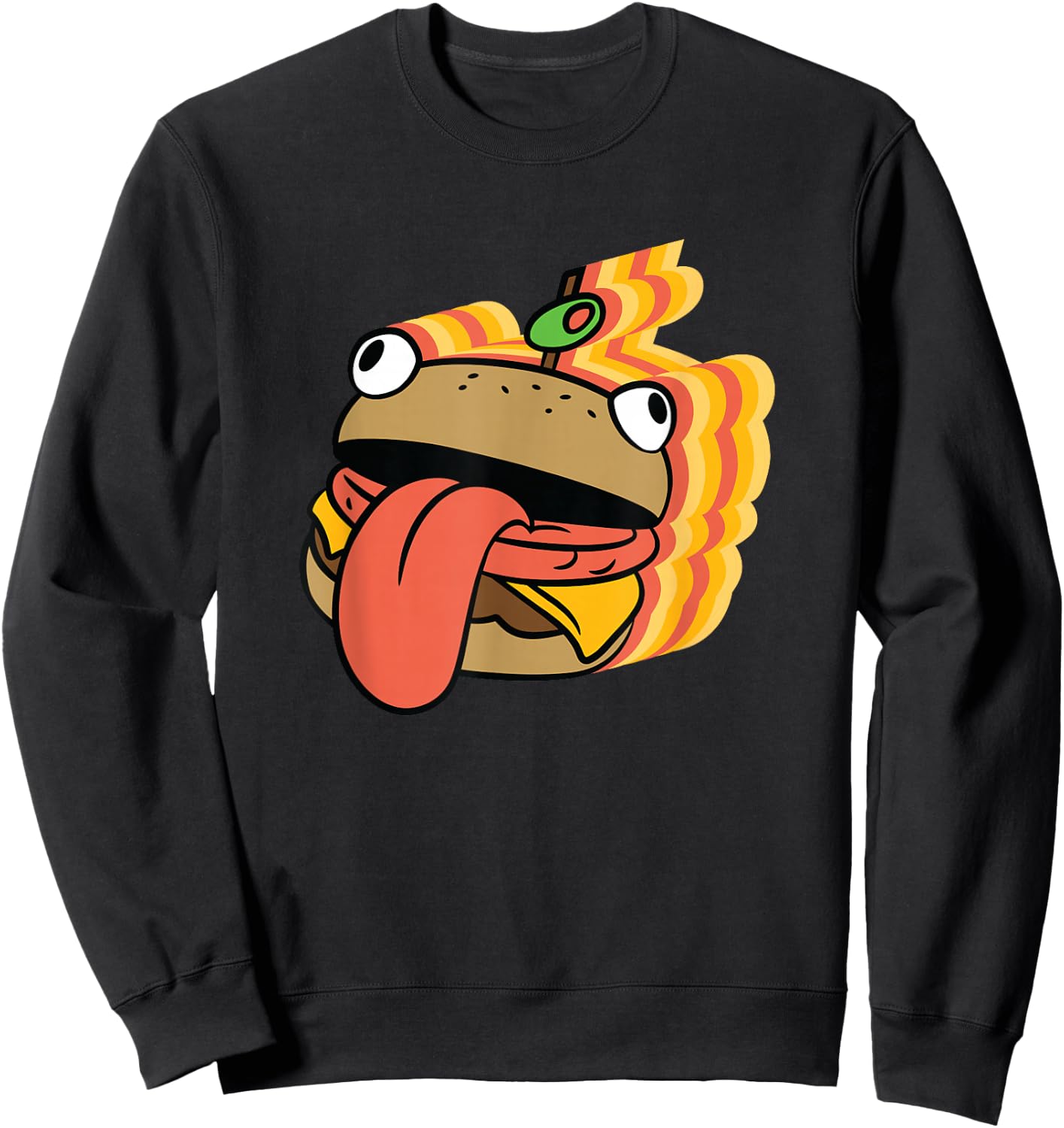 Fortnite Durr Burger Big Face Sweatshirt - Sweatshirt | Black