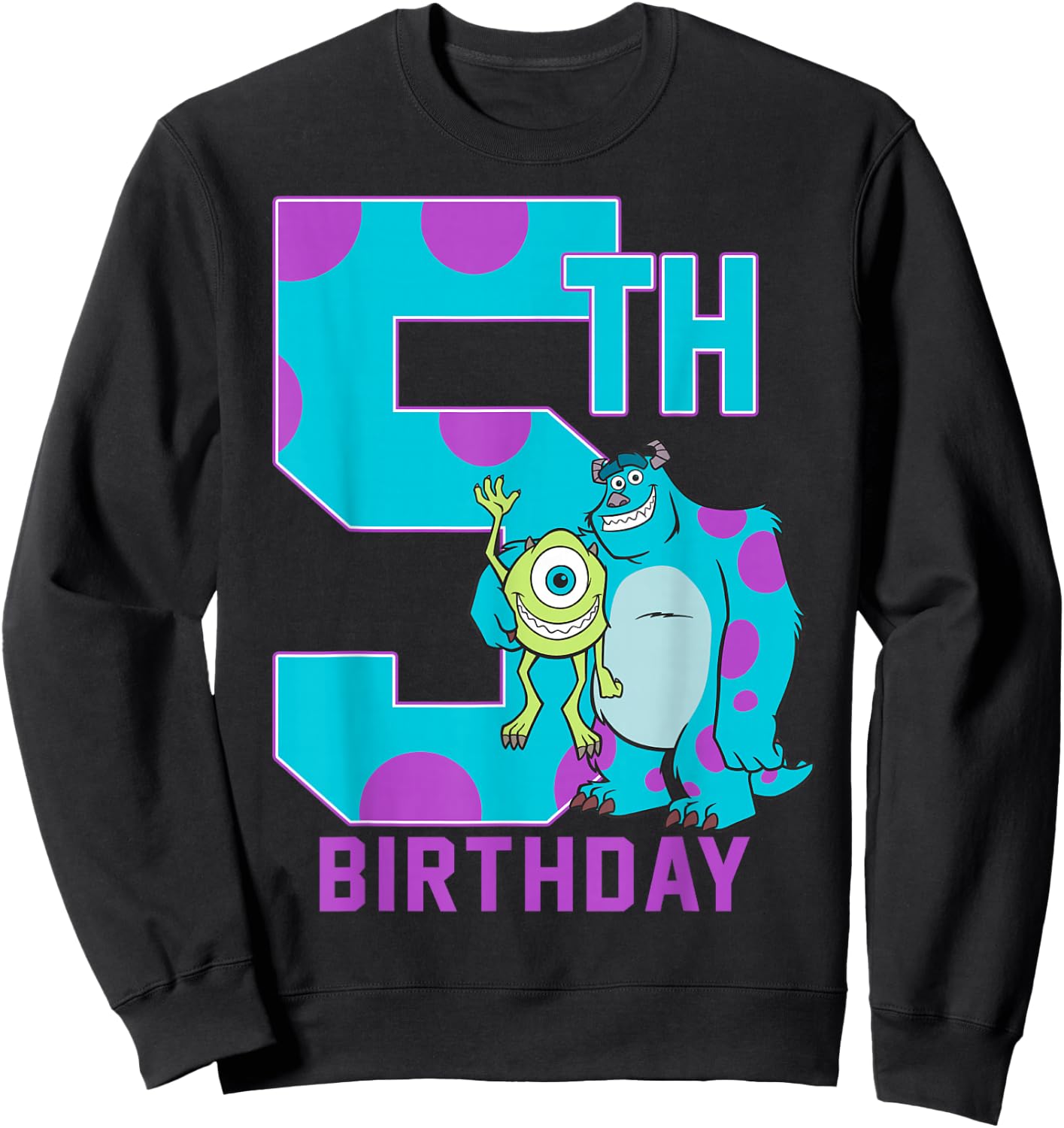 Disney Pixar Monsters Inc. Mike & Sully Happy 5th Birthday Sweatshirt - Sweatshirt | Black