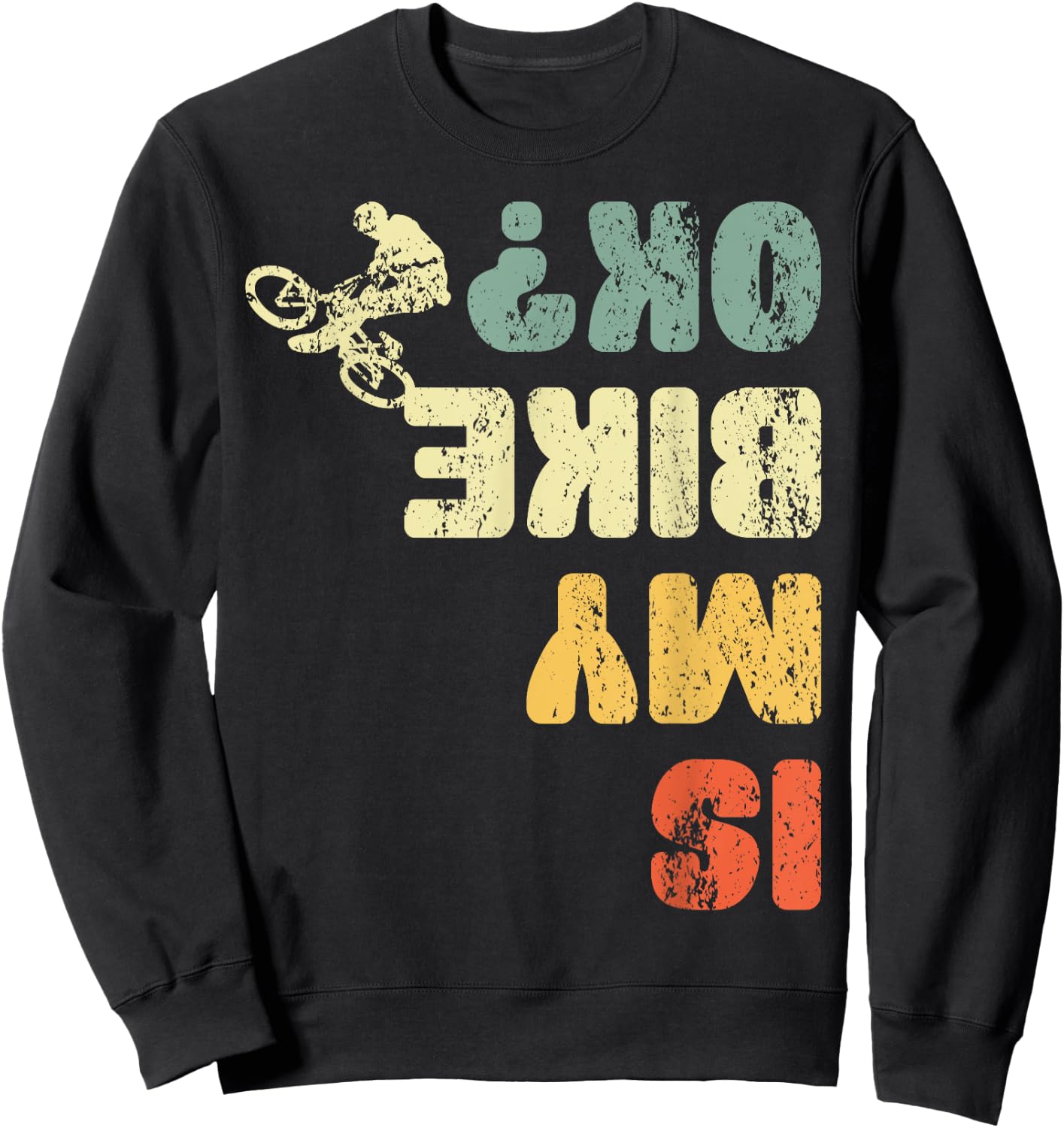 Retro Is My Bike Ok Youth Kids Vintage Cycling Sweatshirt - Sweatshirt | Black