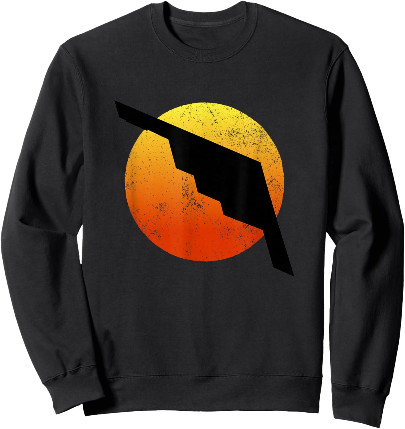B-2 Bomber Silhouette Sunset Military Airplane Stealth B2 Sweatshirt - Sweatshirt | Black