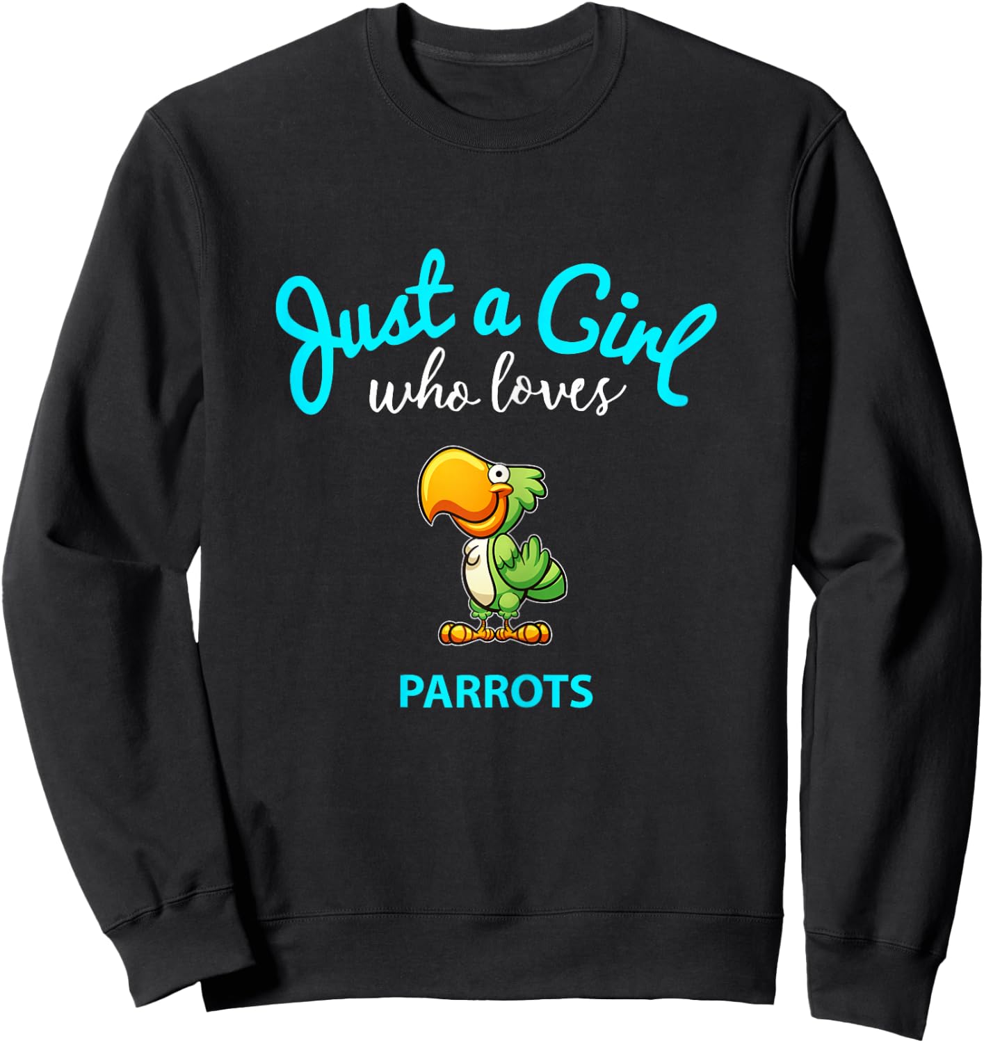 Parrot Shirt for Girls | Children Parrot Sweatshirt - Sweatshirt | Black