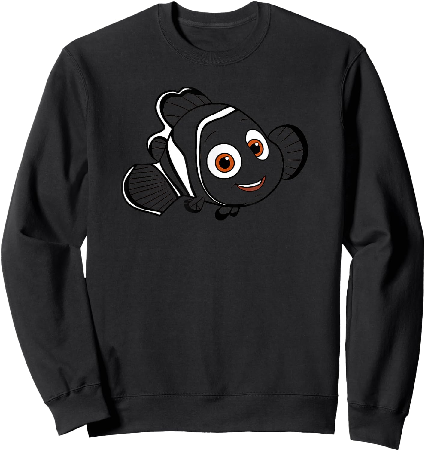 Disney Pixar Finding Dory Transparent Nemo Big Face Wave Sweatshirt - Sweatshirt | Black
