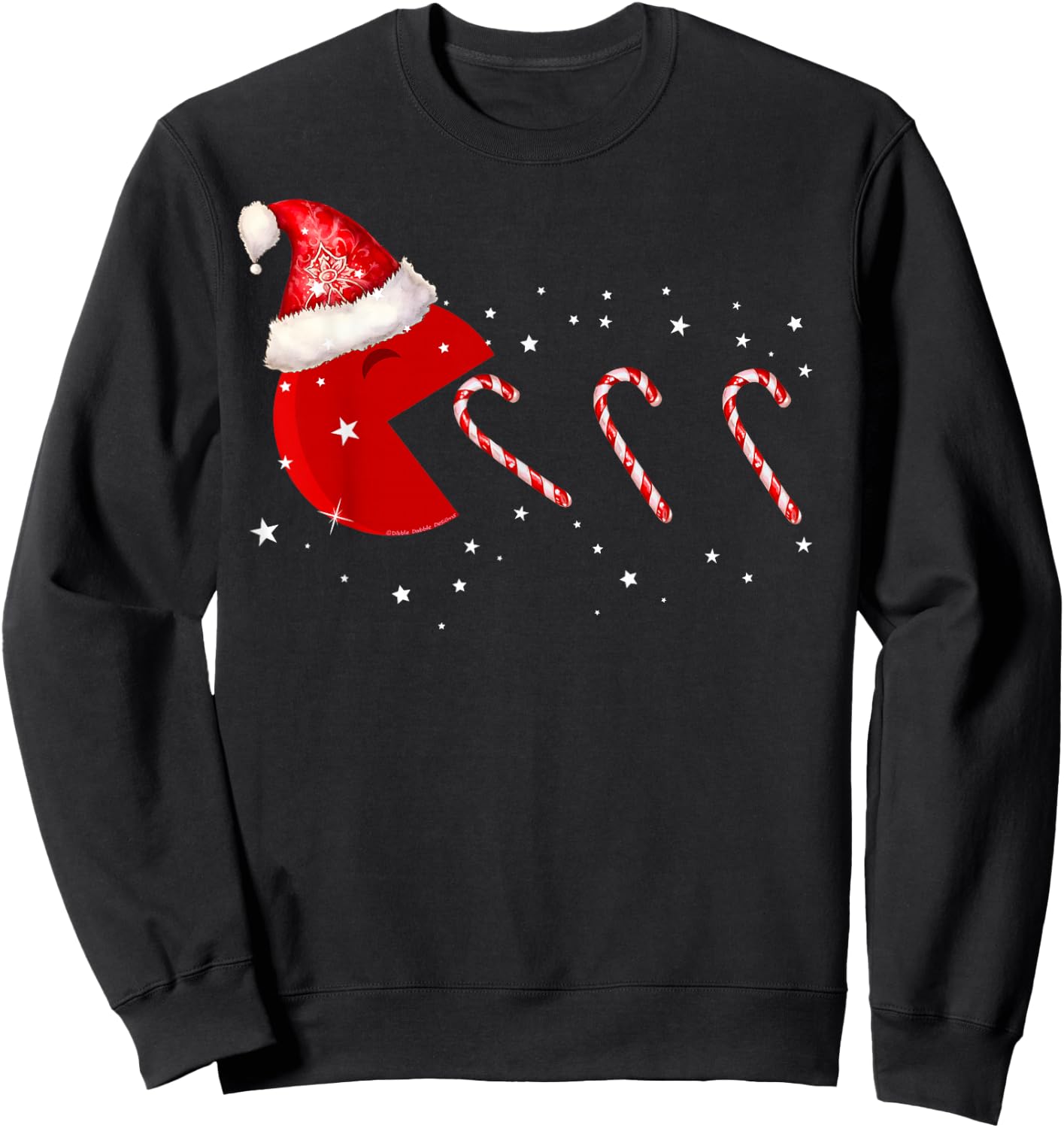 Funny Christmas Santa Hat Eating Candy Canes Christmas Sweatshirt - Sweatshirt | Black
