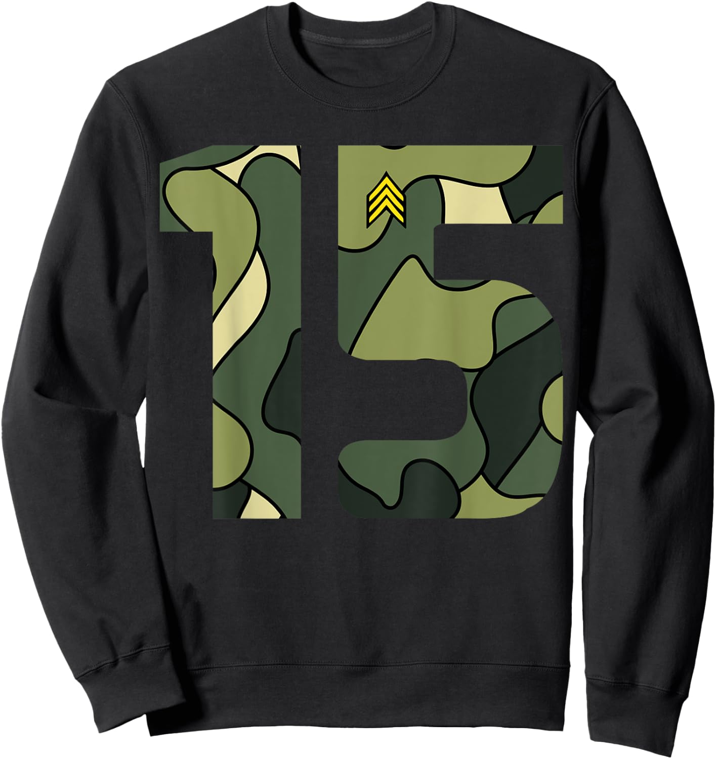 Cute Little Birthday 15 Year Old Youth Camouflage Gift Sweatshirt - Sweatshirt | Black