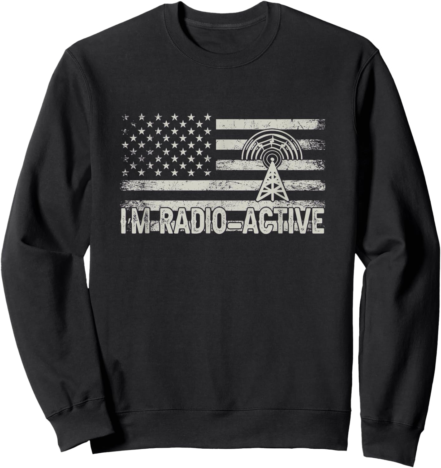 Ham Radio USA Flag - Amateur Radio and Ham Radio Operator Men Sweatshirt - Sweatshirt | Black