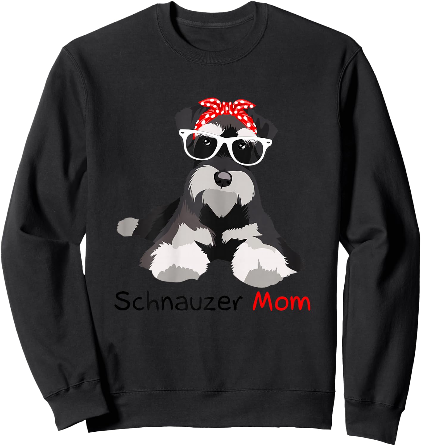 Schnauzer Mom Bandana Schnauzer Dog Sweatshirt - Sweatshirt | Black