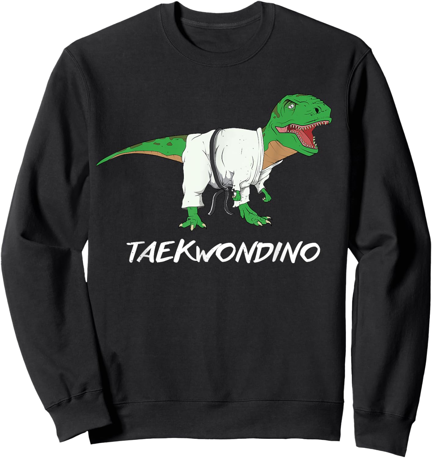 Funny Taekwondo T Rex Dinosaur Cute Martial Arts Boys Gift Sweatshirt - Sweatshirt | Black