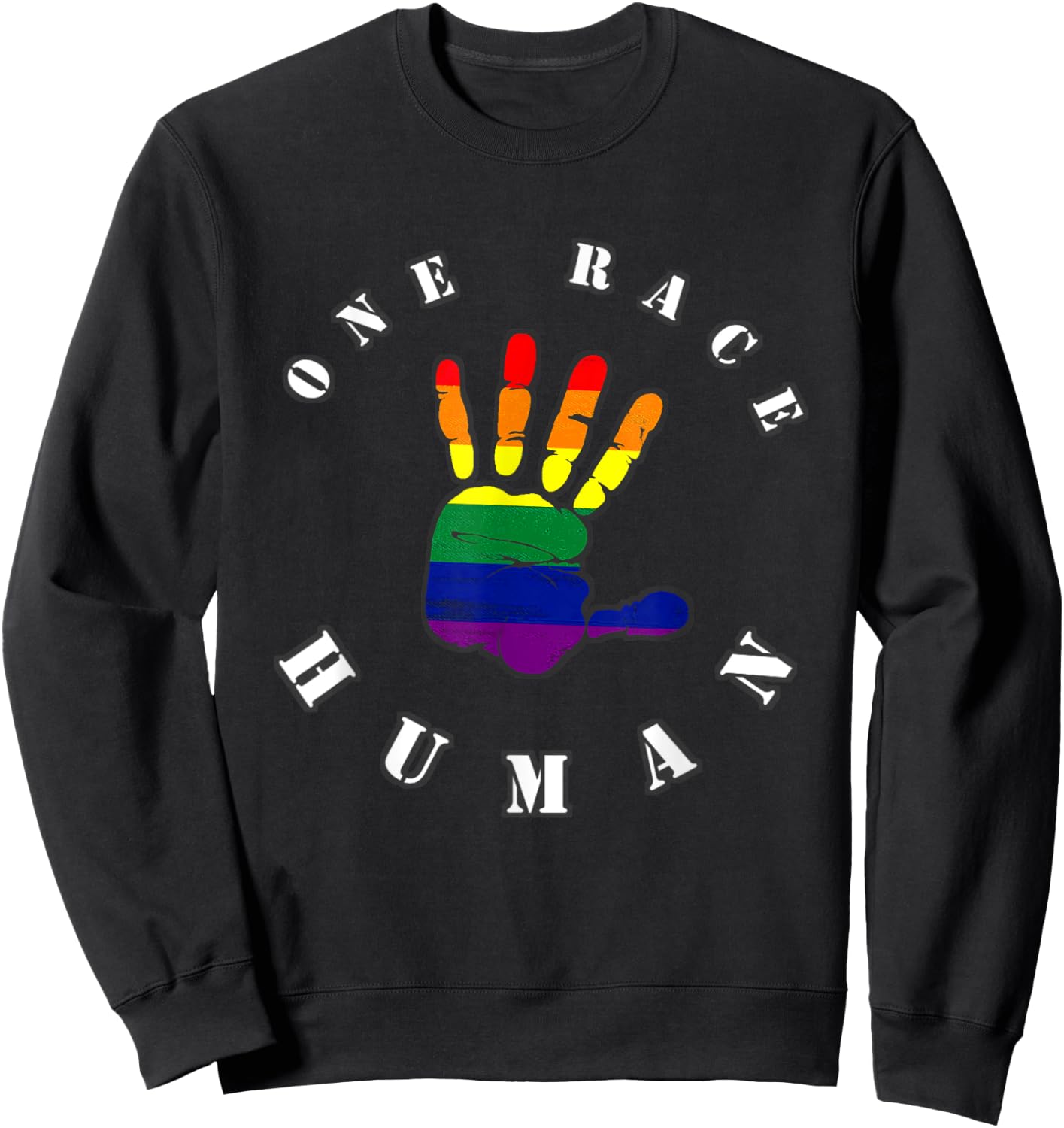 One Race, Human. | Against Racism Sweatshirt - Sweatshirt | Black