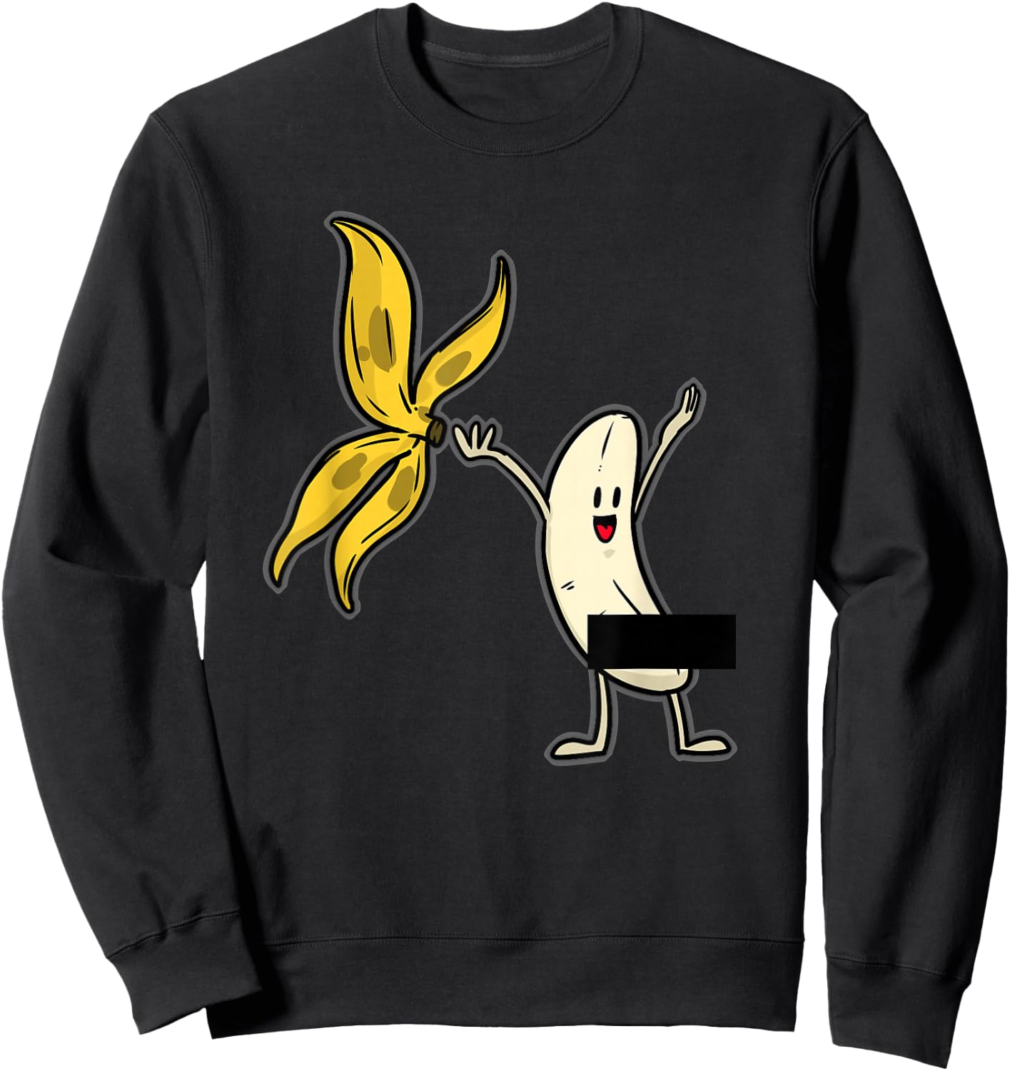 Banana Shirt Banana Striptease Censored Naked Fruit Adult Sweatshirt - Sweatshirt | Black