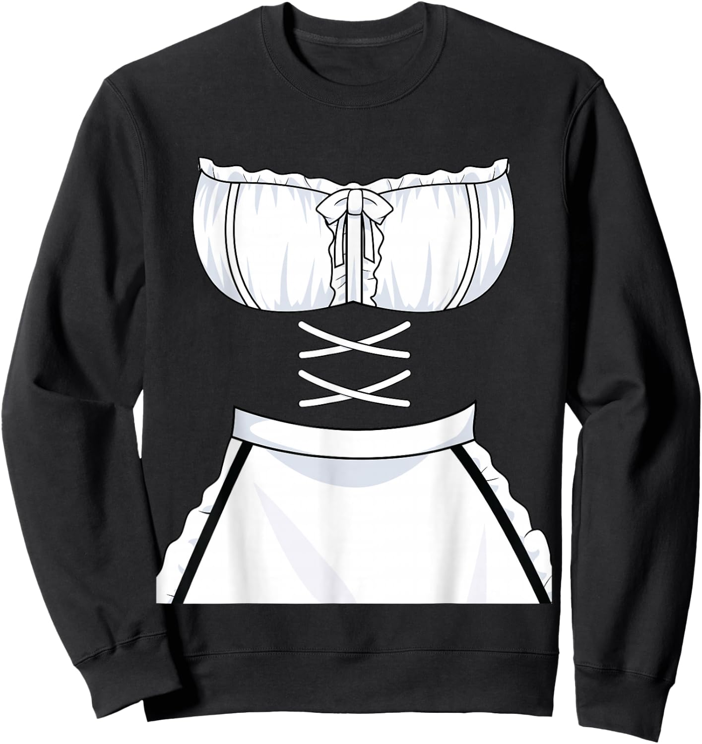 Japanese Anime French Apron - Maid Dress Cosplay Costume Sweatshirt - Sweatshirt | Black