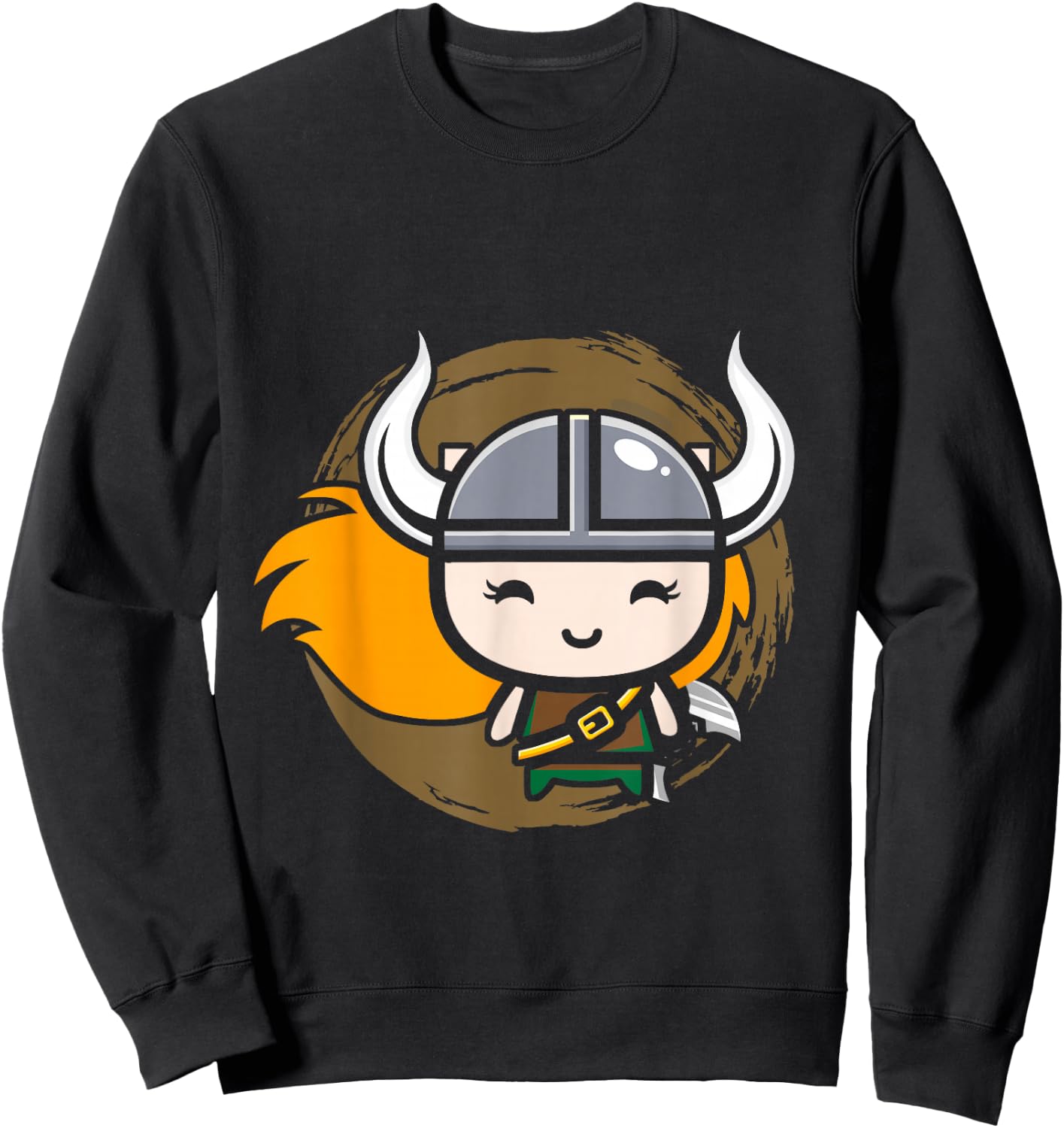 Cute Little Viking Girl Sweatshirt - Sweatshirt | Black