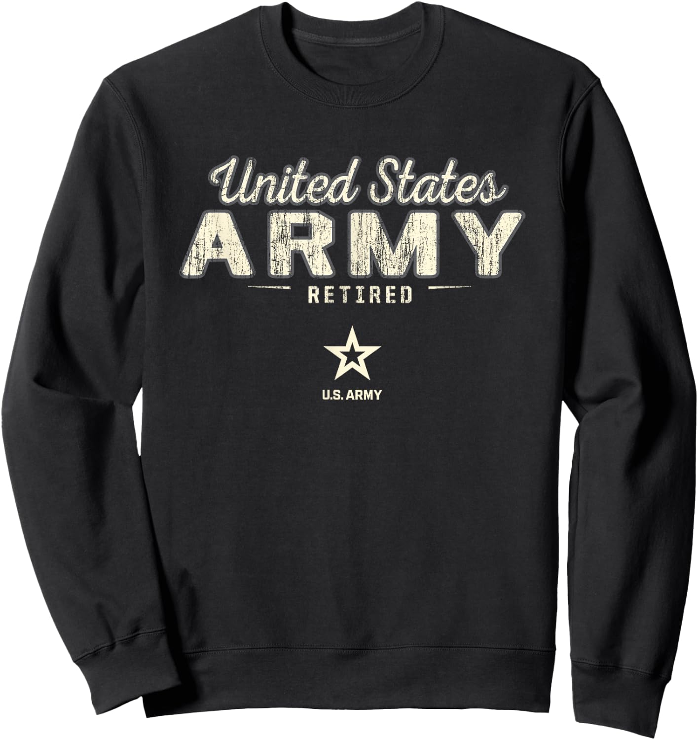 United States Army Military Retired Vintage Sweatshirt - Sweatshirt | Black