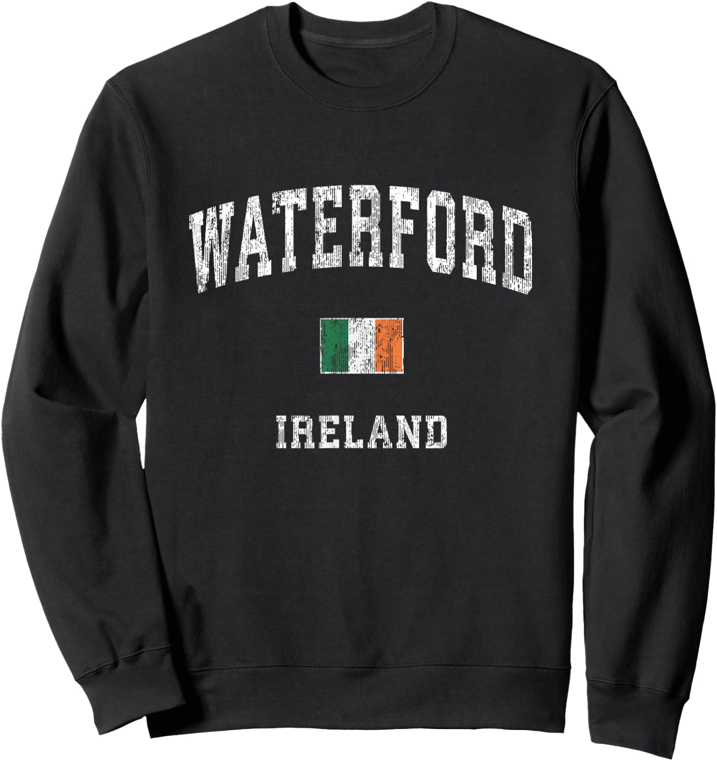 Waterford Ireland Vintage Athletic Sports Design Sweatshirt - Sweatshirt | Black