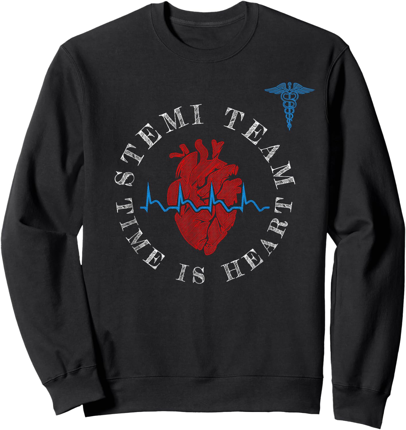 Cardiology Department Time Is Heart Code Stemi - Cath Lab Sweatshirt - Sweatshirt | Black