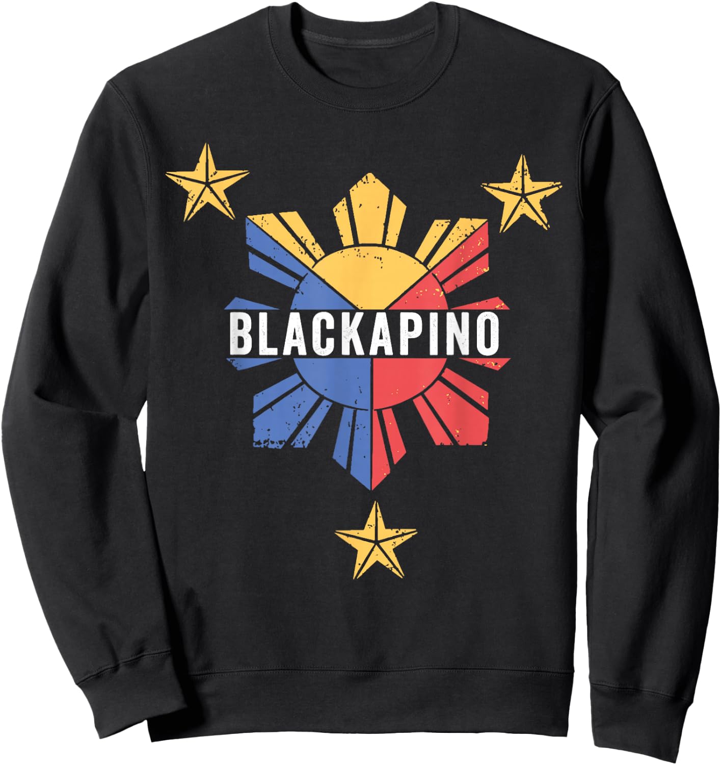 Blackapino with Filipino Flag, Black Filipino, Blackapino Sweatshirt - Sweatshirt | Black