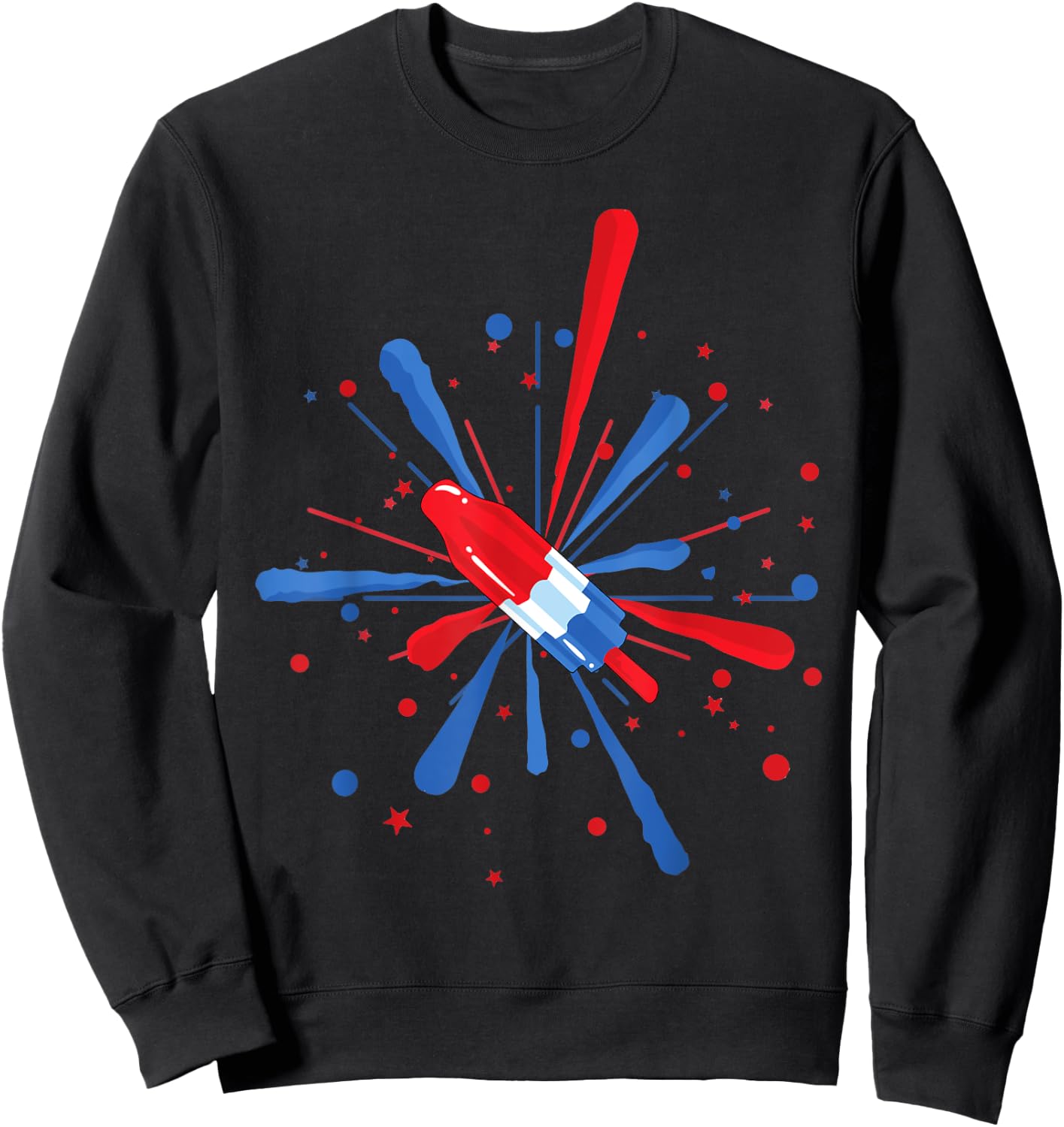 Fourth of July Fireworks Popsicle Sweatshirt - Sweatshirt | Black