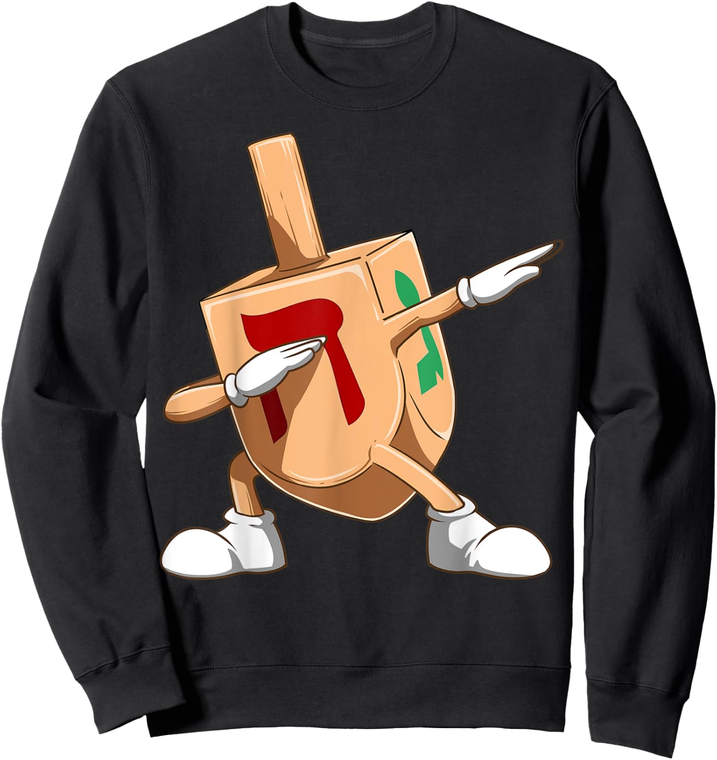 Dabbing Dreidel Funny Dreidel Jewish Hanukkah Sweatshirt - Sweatshirt | Black
