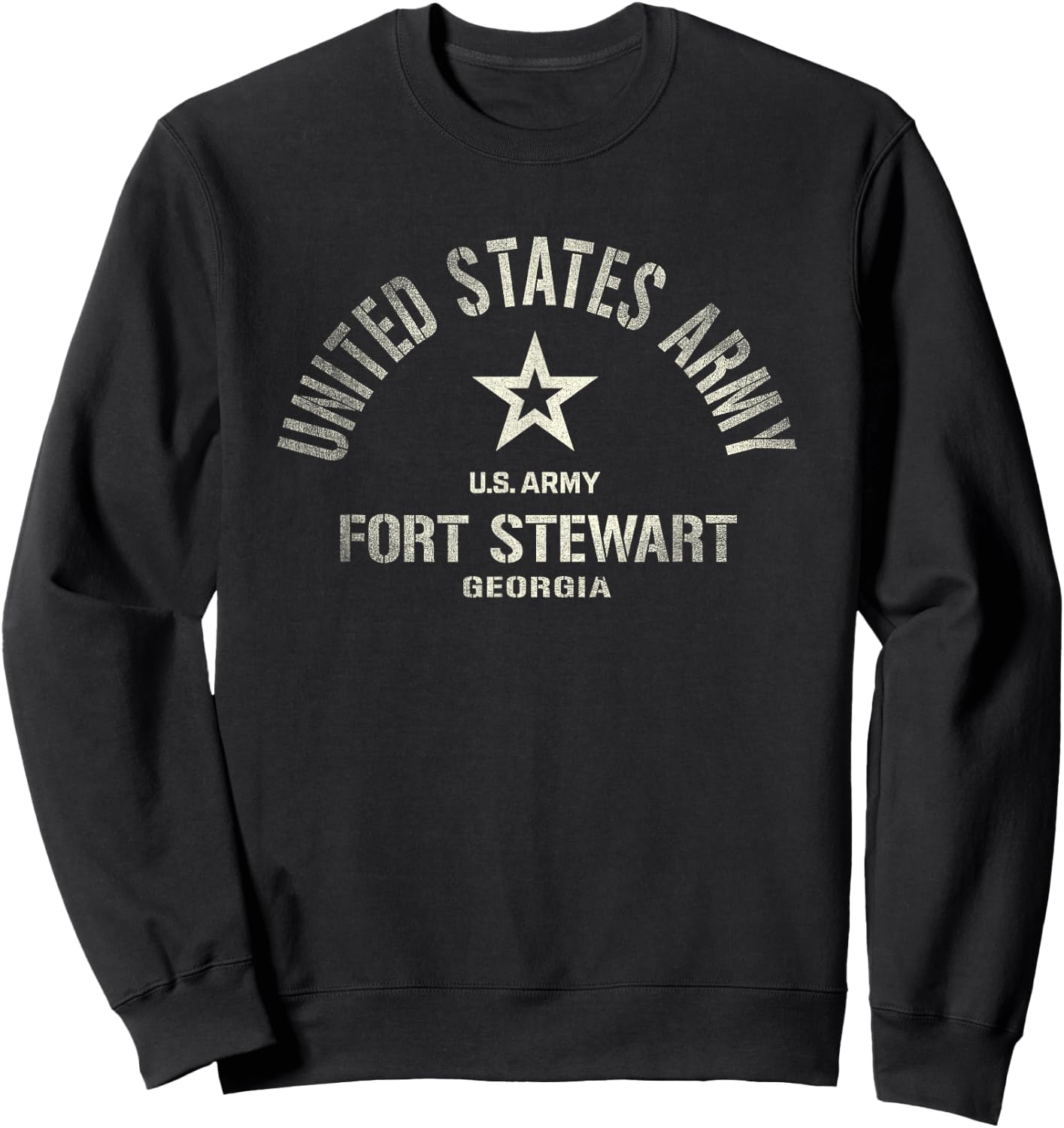 United States Army Military Fort Stewart Georgia Vintage Sweatshirt - Sweatshirt | Black