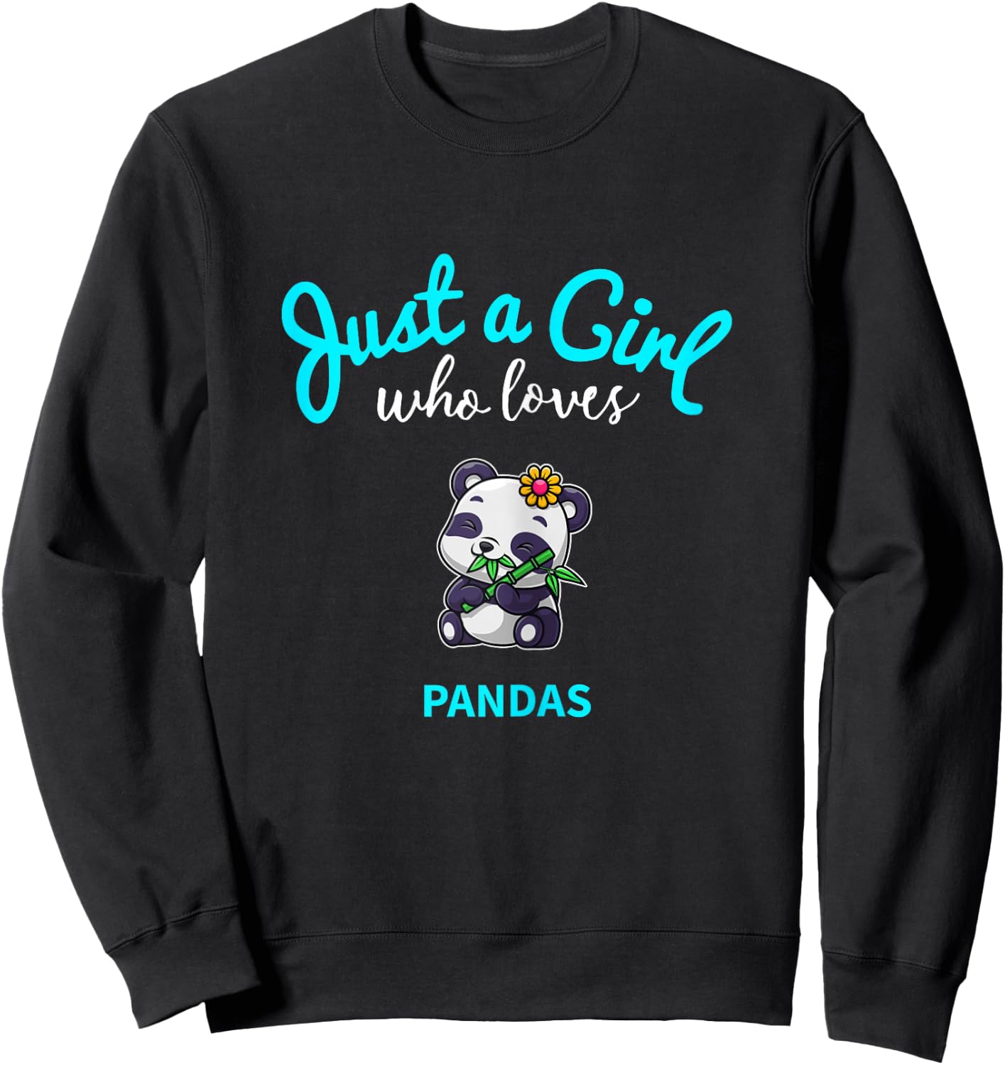 Panda Shirt for Girls | Kids Panda Sweatshirt - Sweatshirt | Black