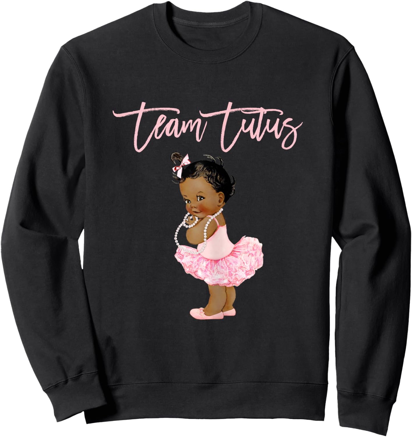 Team Tutus It's A Girl Gender Reveal Baby Shower Touchdown Sweatshirt - Sweatshirt | Black