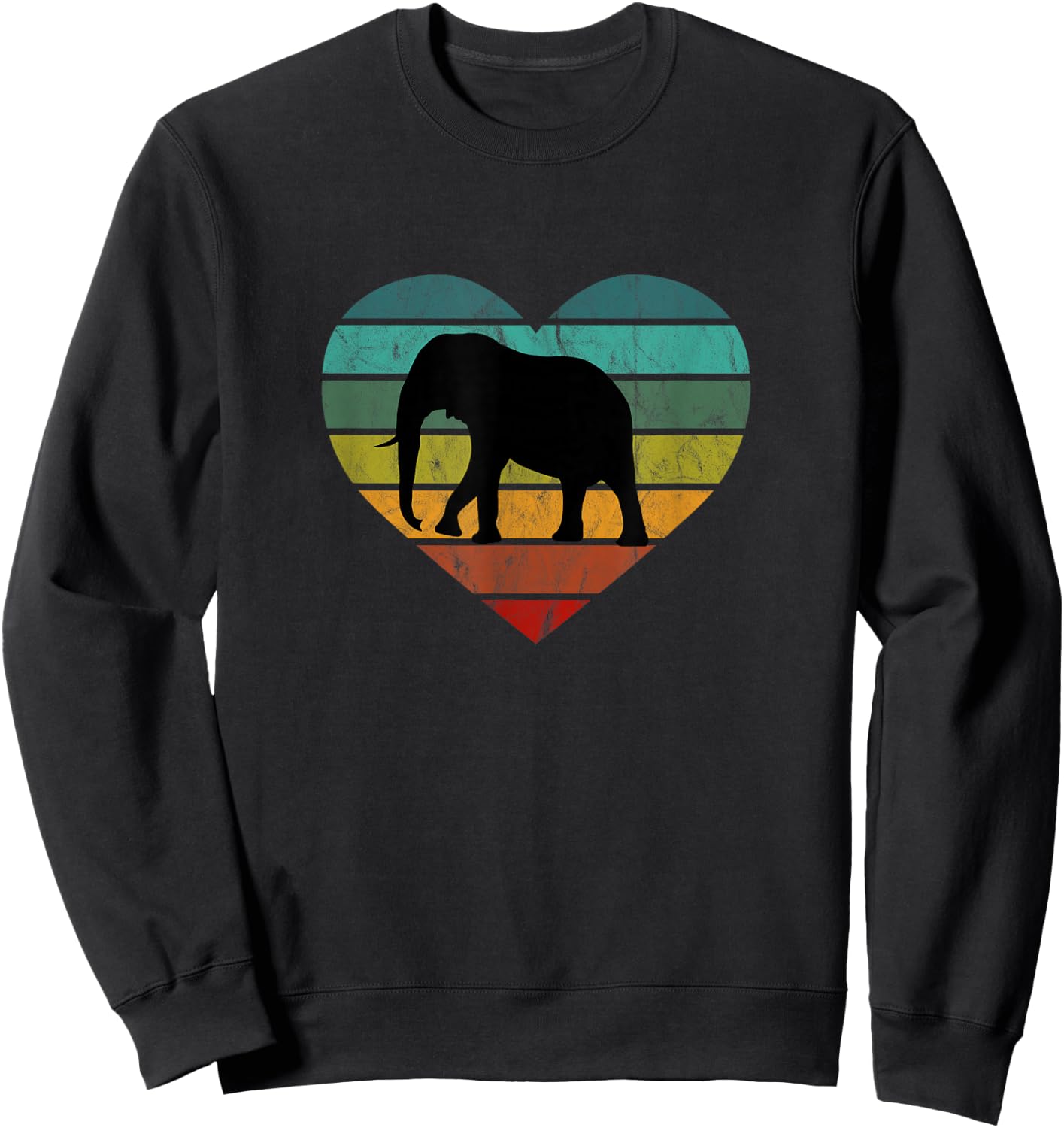 Save Serengeti Safari Kenya Africa Heart I Love Elephants Sweatshirt - Sweatshirt | Black