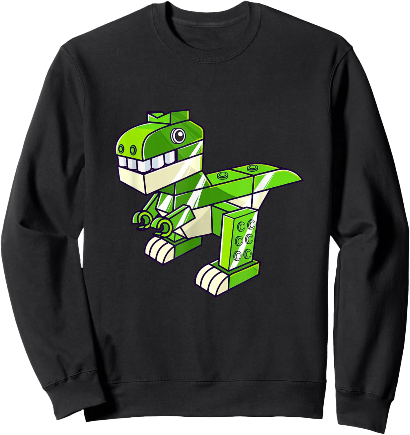 Dinosaur T Rex Master Builder Building Blocks Boys Kids Sweatshirt - Sweatshirt | Black