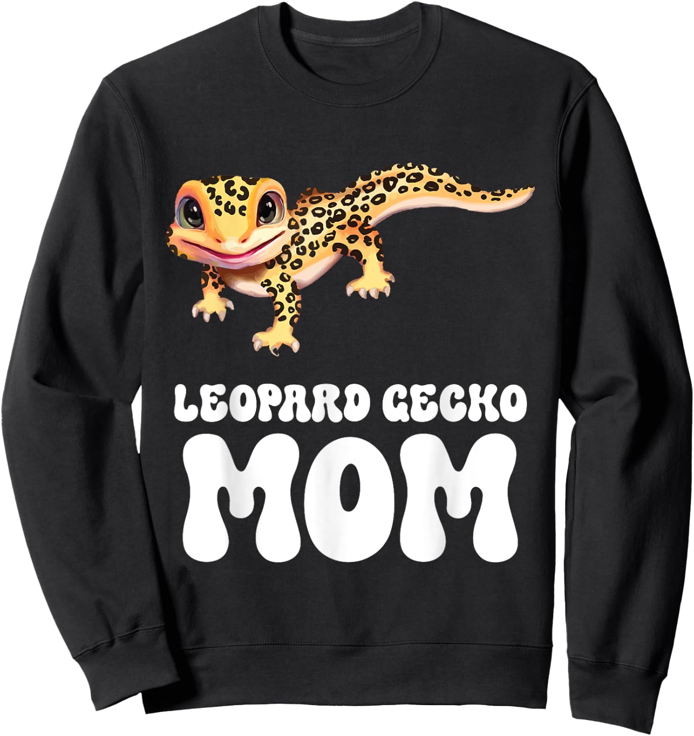 Leopard Gecko Mom Reptile Gecko Animal Cute Leopard Gecko Sweatshirt - Sweatshirt | Black