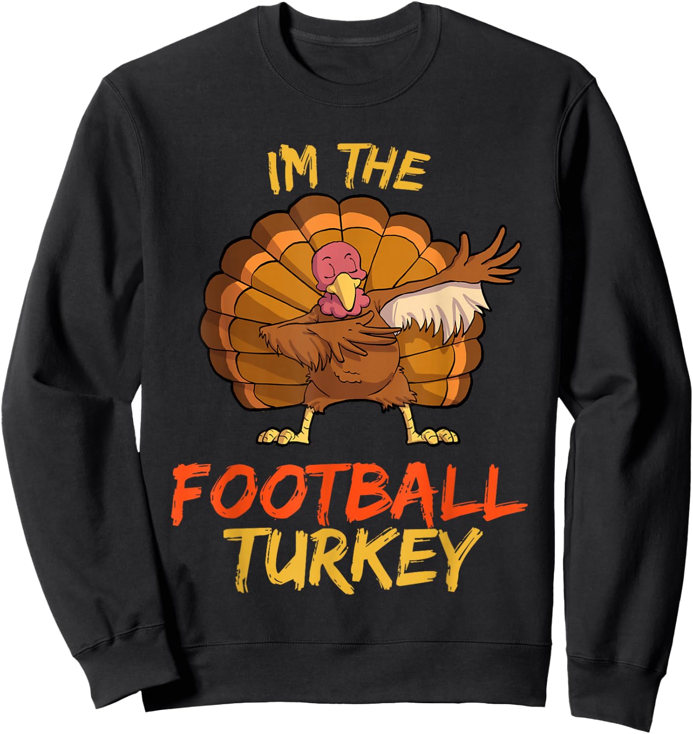 Football Turkey Matching Family Group Thanksgiving Party PJ Sweatshirt - Sweatshirt | Black
