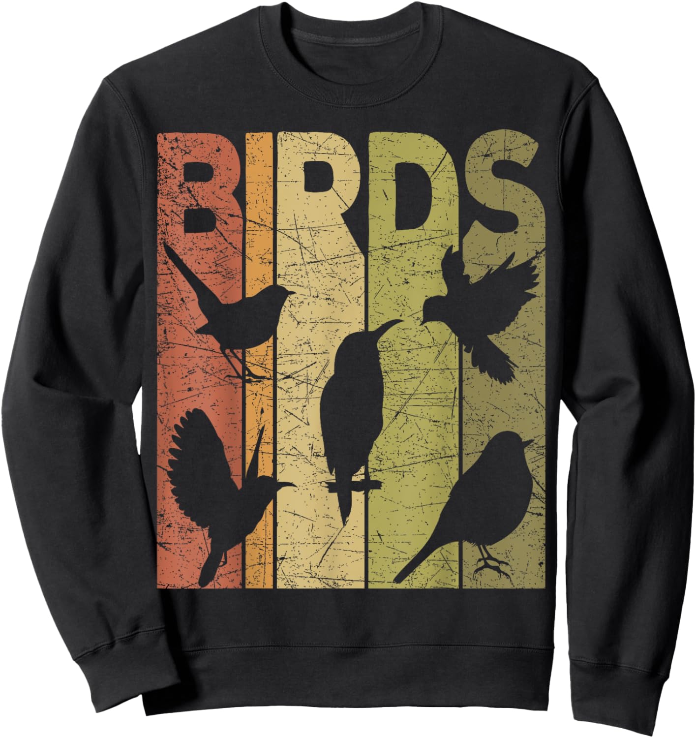 Birds Vintage Birdwatching Retro Ornithology Birdwatcher Sweatshirt - Sweatshirt | Black