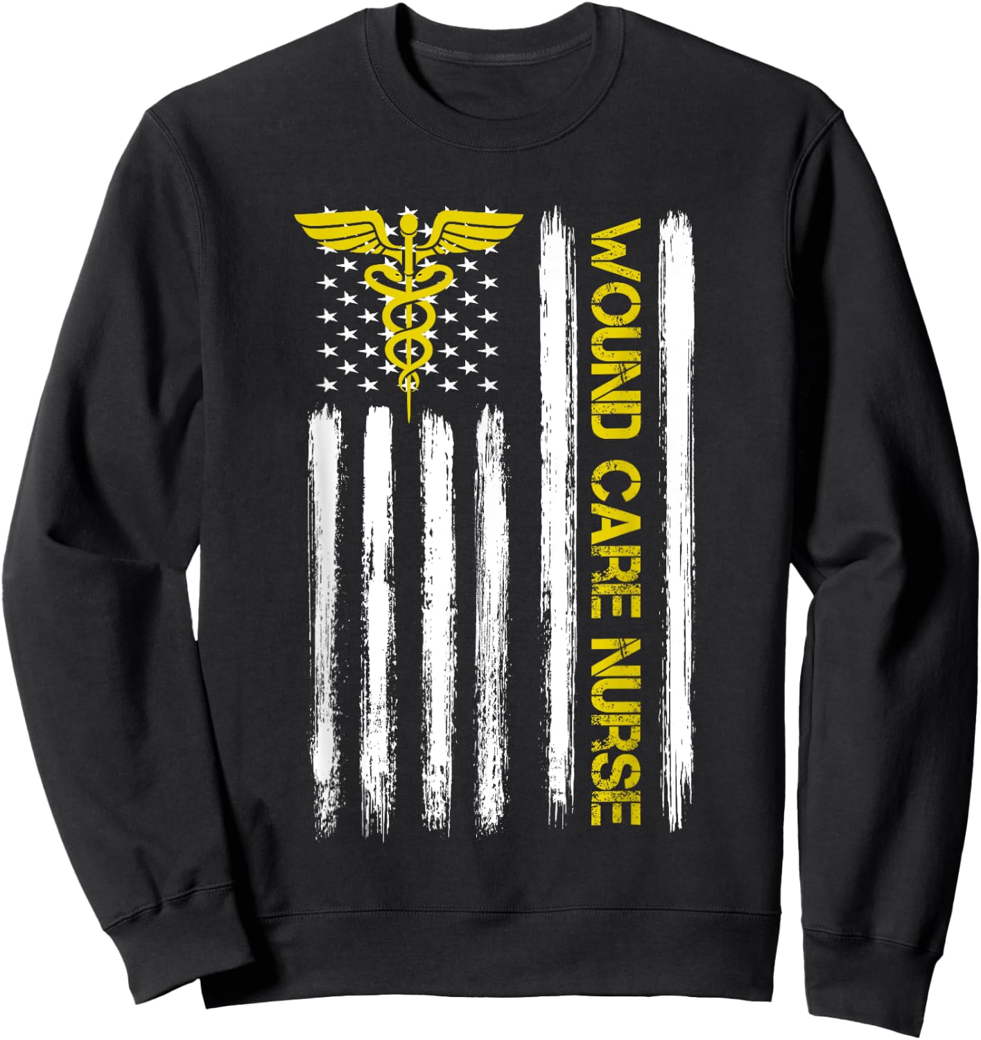 American Flag Wound Care Nurse | Nursing Department Wound Sweatshirt - Sweatshirt | Black