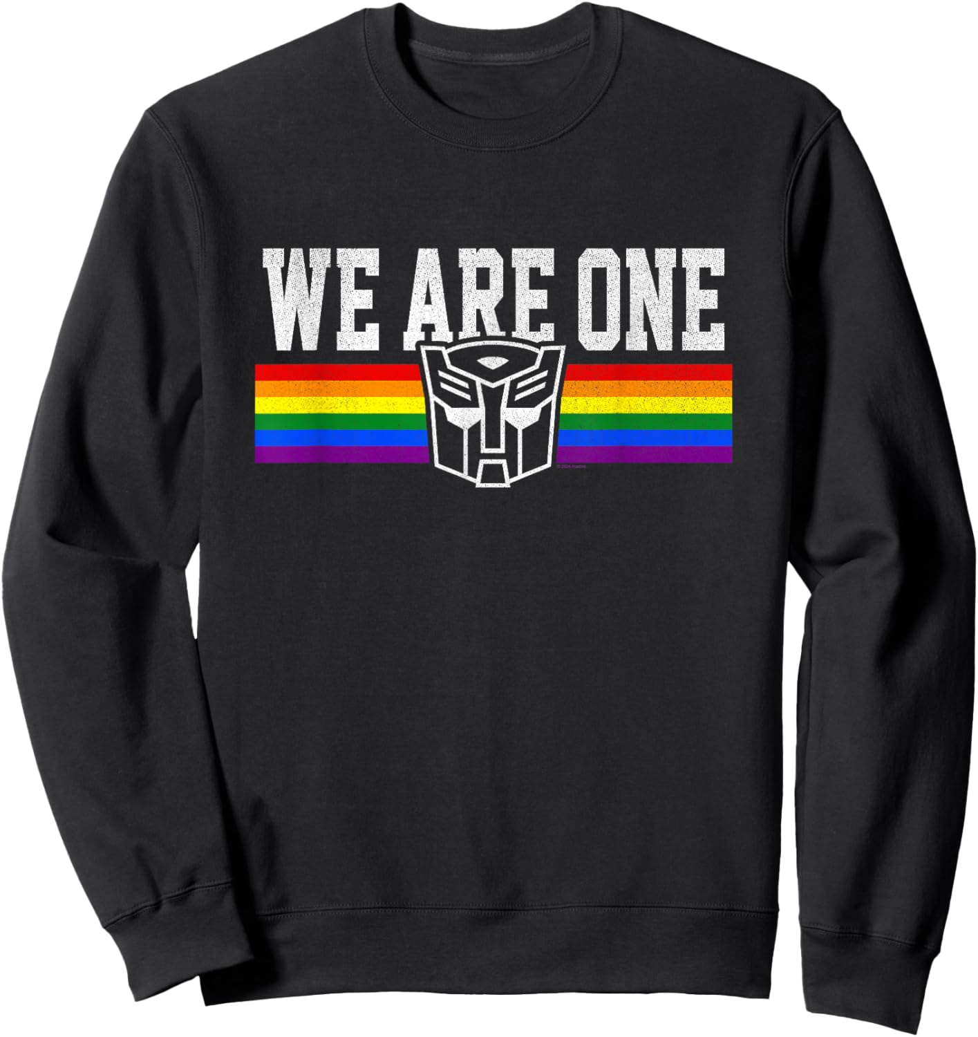 Transformers We are One Rainbow Vintage Autobot Stripe Sweatshirt - Sweatshirt | Black