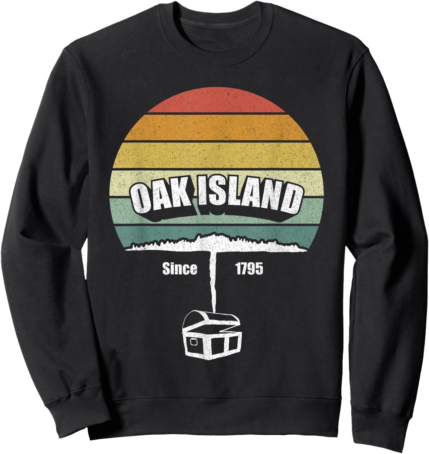 Retro Oak Island And Treasure Shirt Gift Nova Scotia Funny Sweatshirt - Sweatshirt | Black