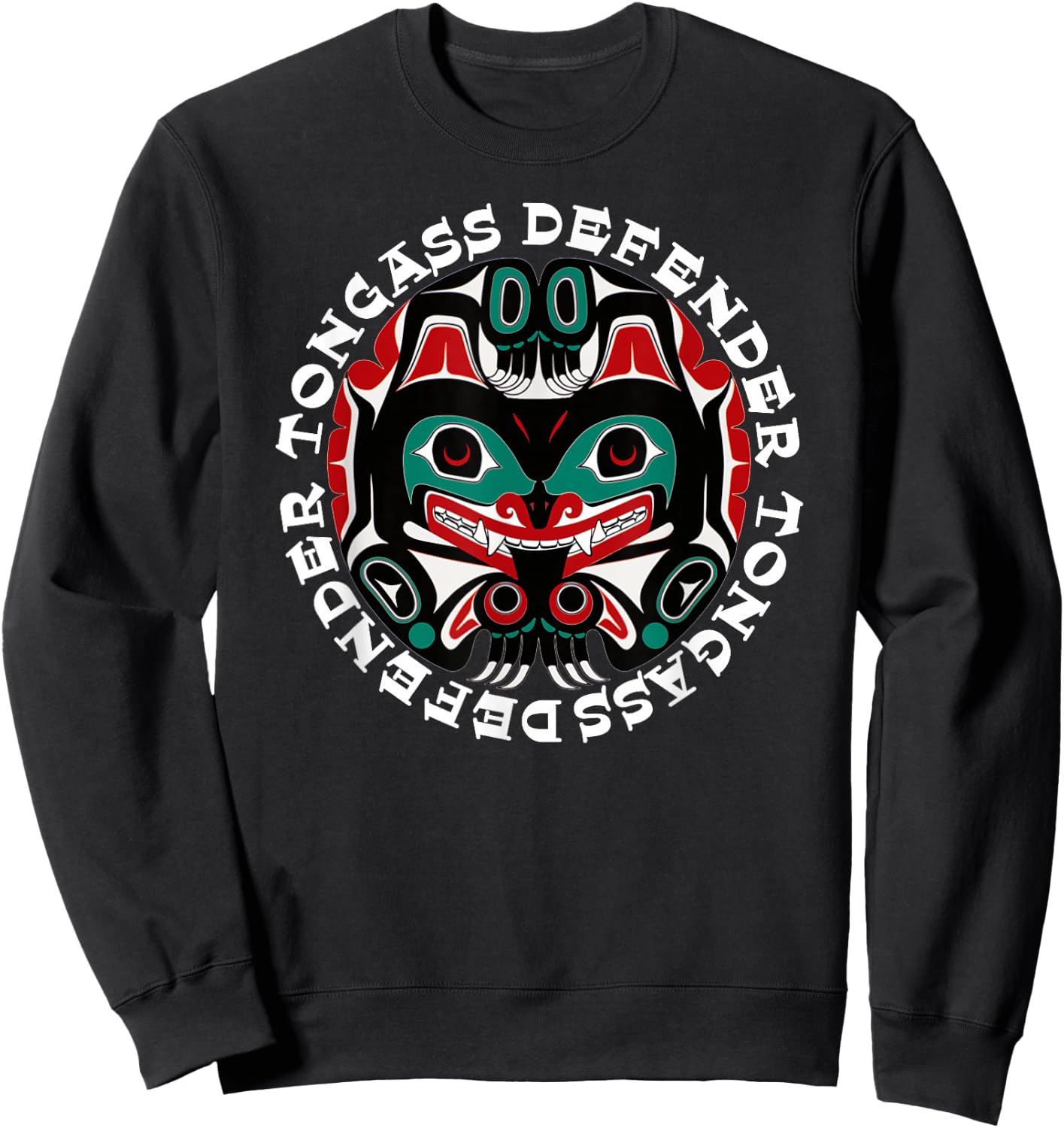 Alaska Tongass National Forest Native American Art Souvenir Sweatshirt - Sweatshirt | Black
