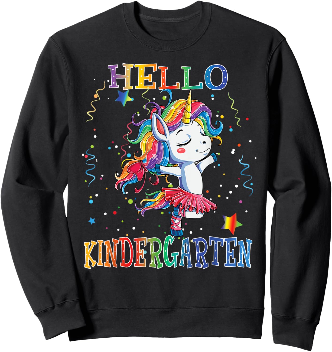 Hello Kindergarten Cute Unicorn First Day Of School Gifts Sweatshirt - Sweatshirt | Black