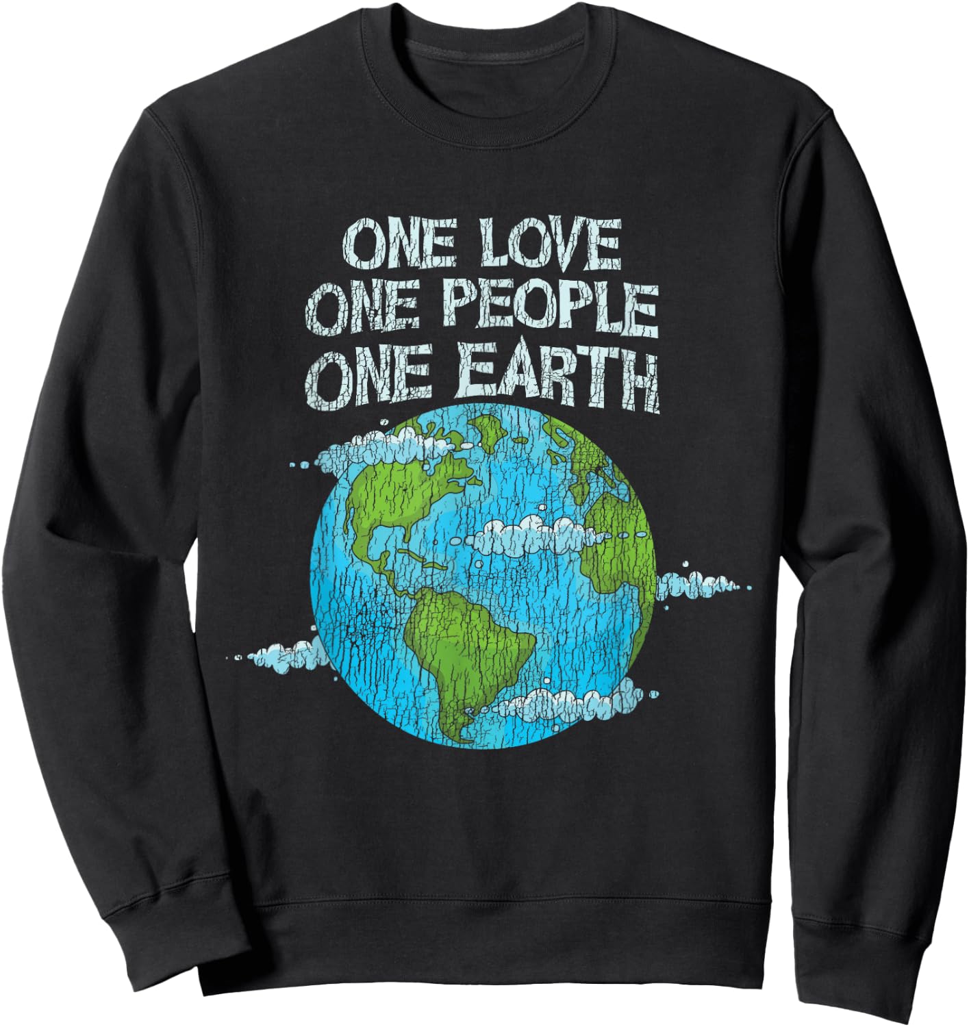 One Love One People Planet Climate Change Earth Day Sweatshirt - Sweatshirt | Black