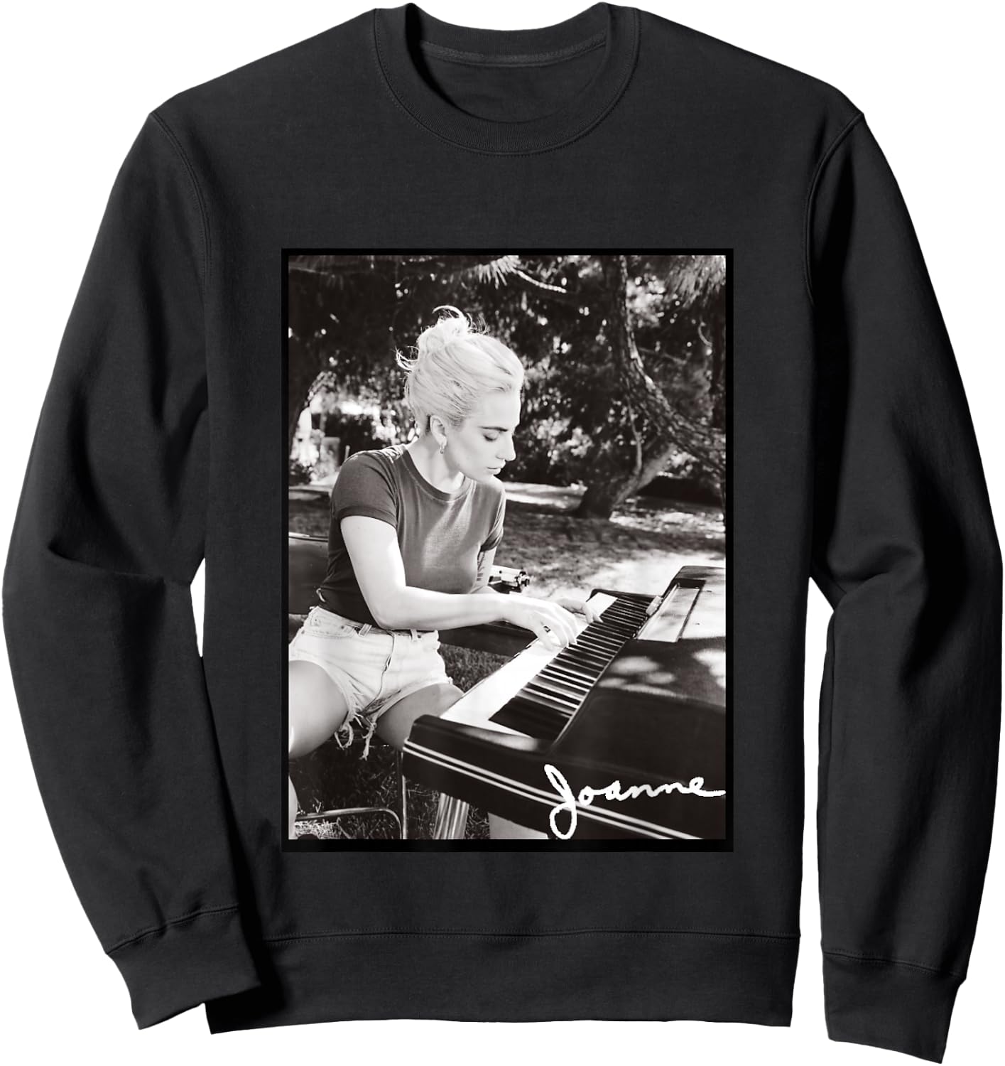 Lady Gaga Joanne Piano Photo Small Sweatshirt - Sweatshirt | Black