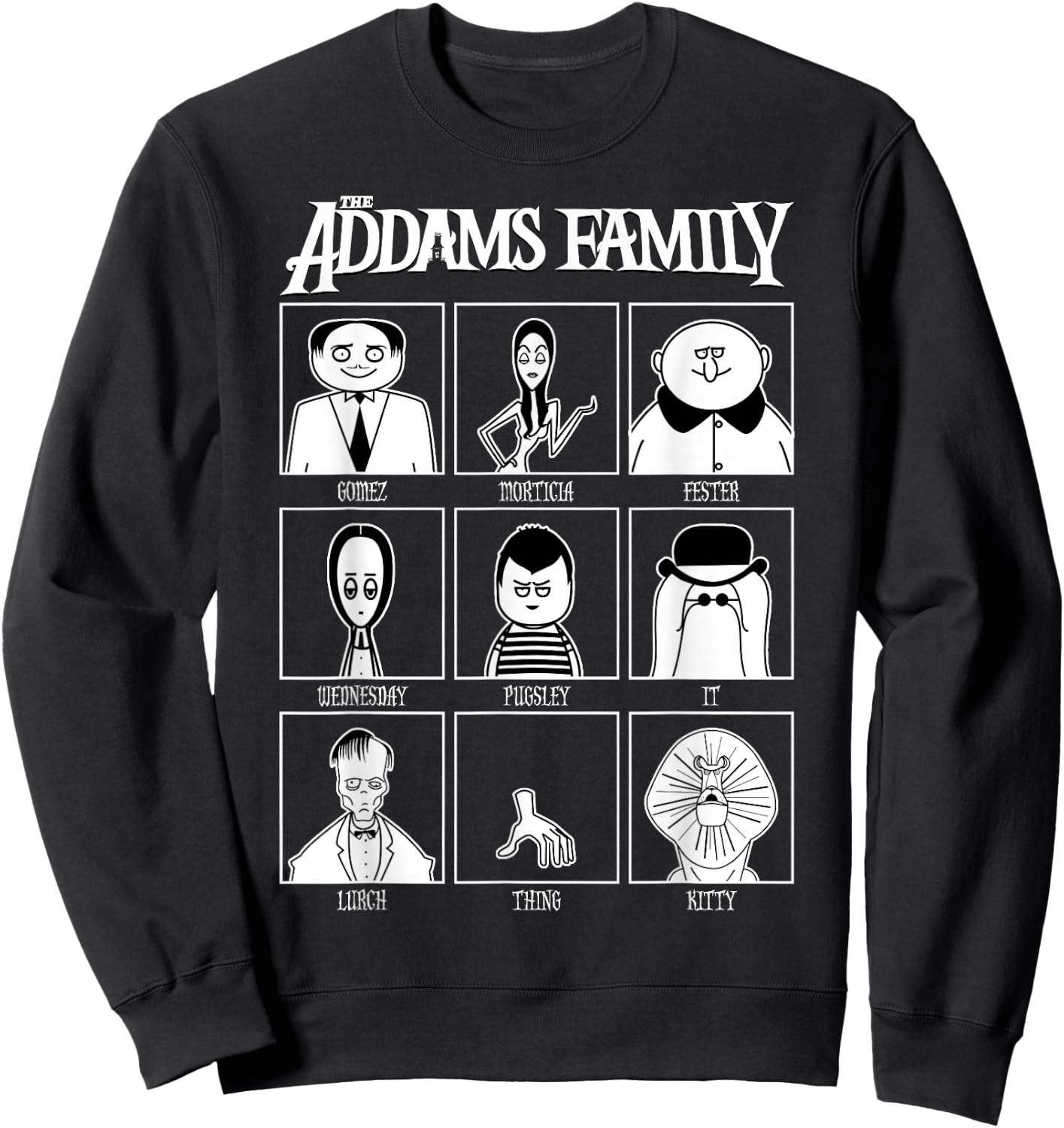 The Addams Family Yearbook Sweatshirt - Sweatshirt | Black
